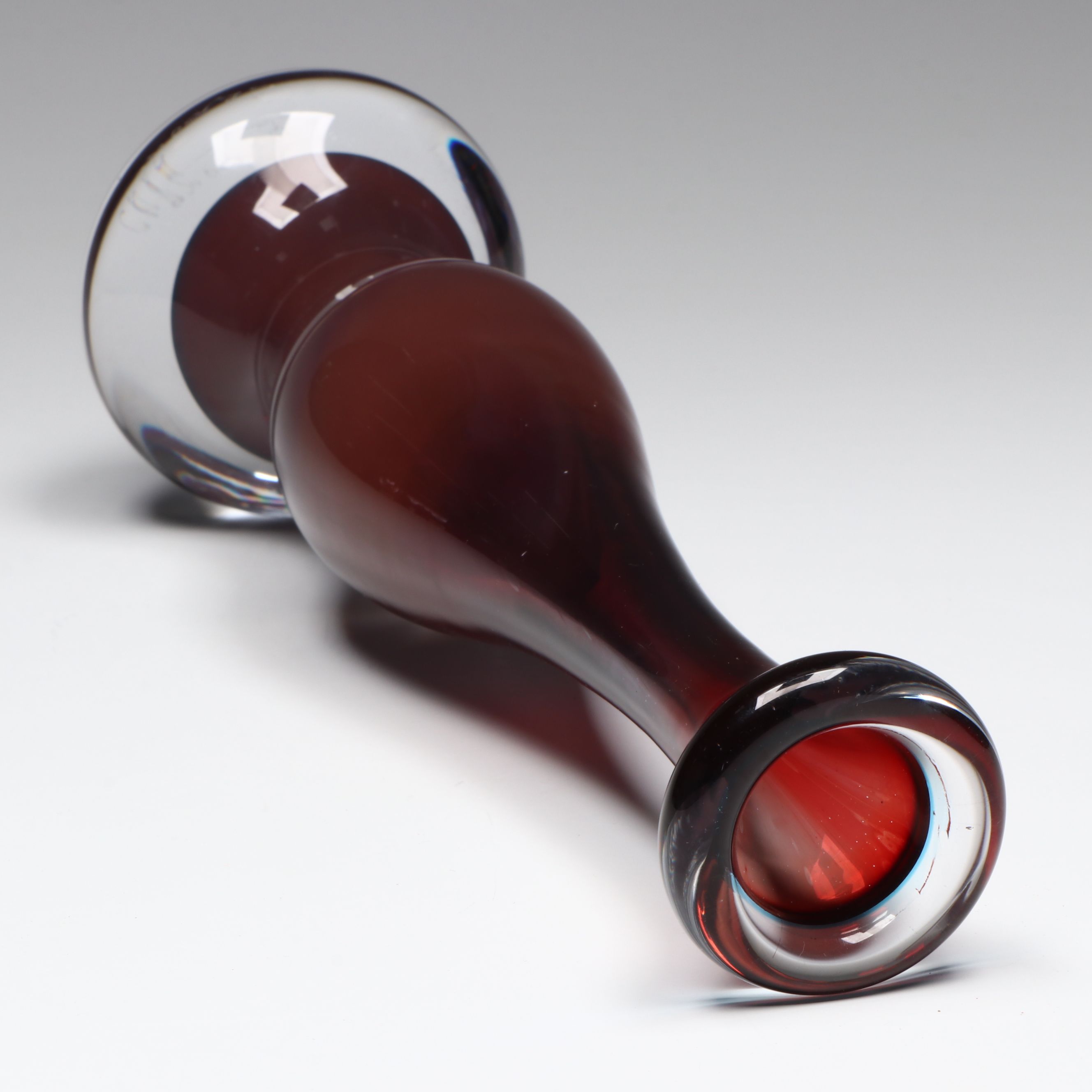 Nils Landberg for Orrefors Long-Necked Art Glass Expo Vase