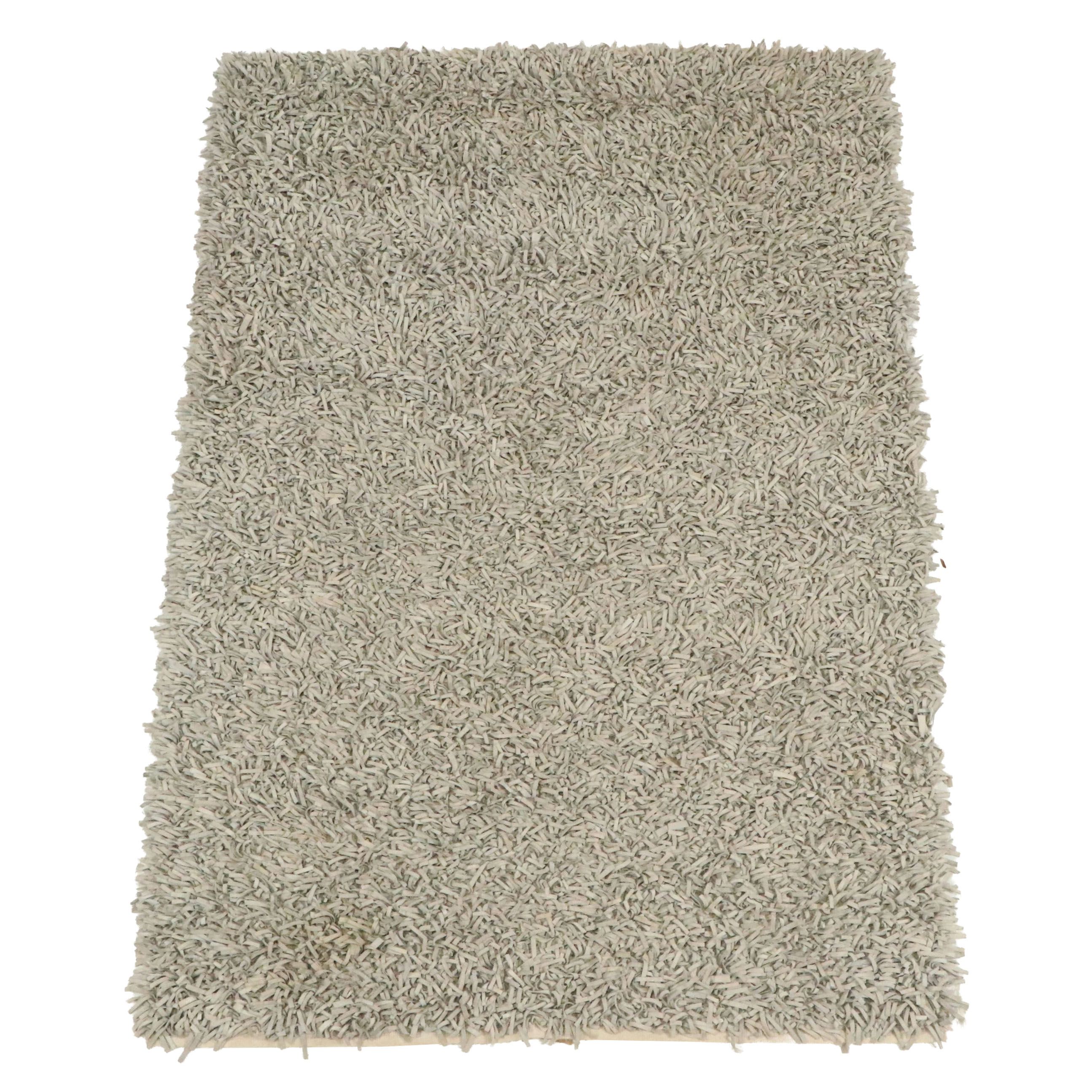 4' x 5'11 Mixed Process Leather Shag Area Rug