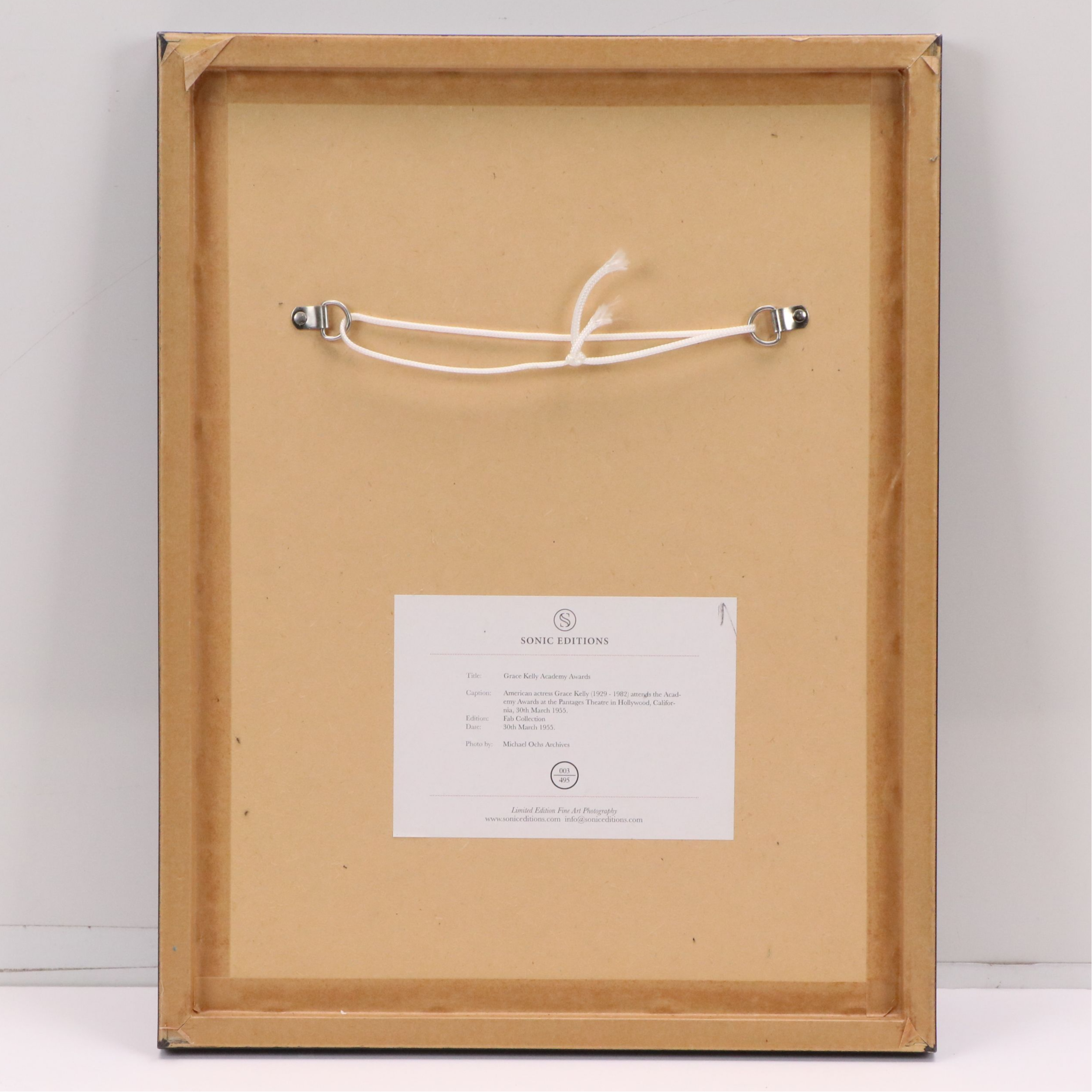 Photograph Reproduction After Michael Ochs "Grace Kelly Academy Awards"