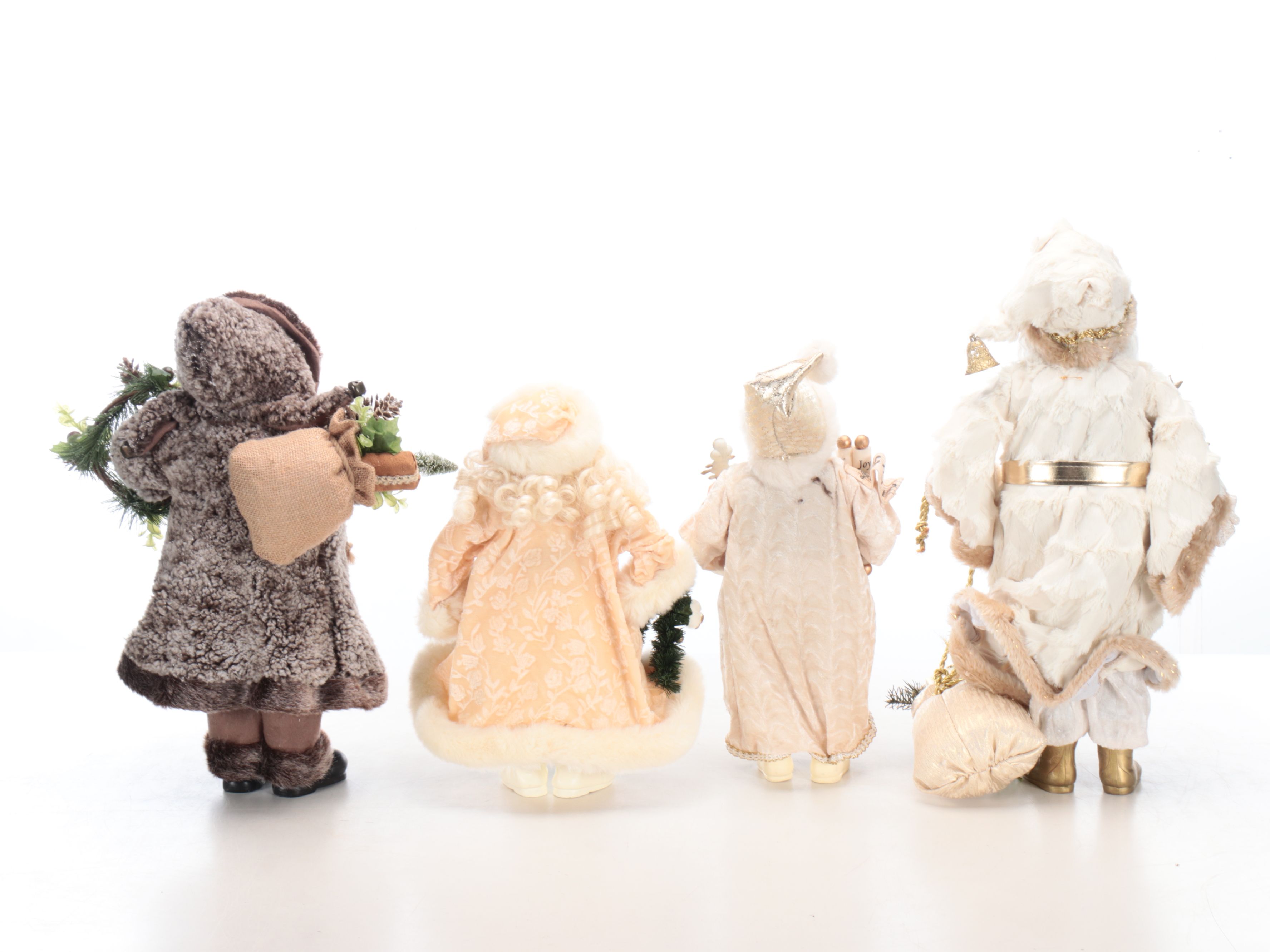 Faux Miniature Trees, Santa Claus Figurines, and More Christmas Décor