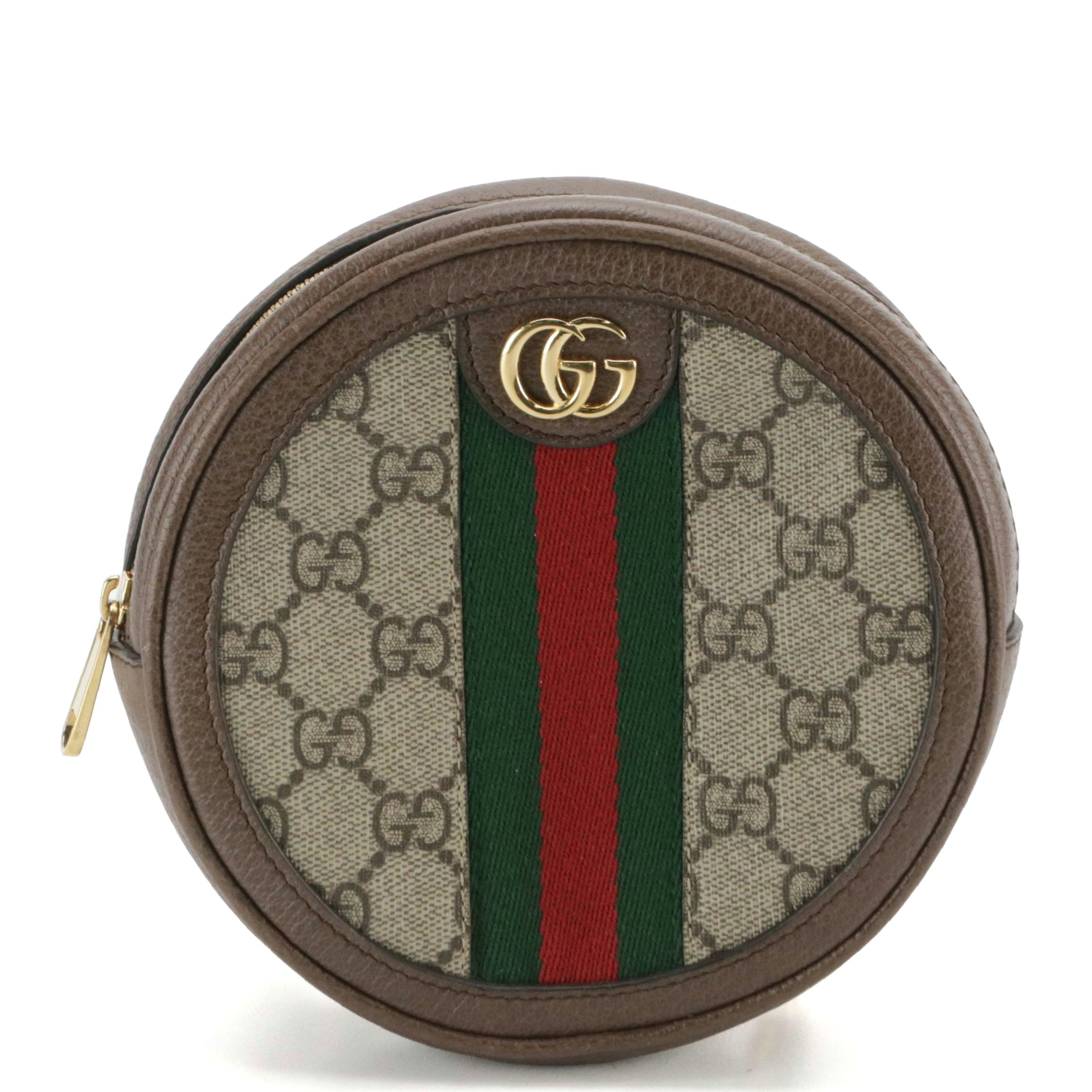 Gucci Ophidia Mini Round Backpack in GG Supreme Canvas and Leather