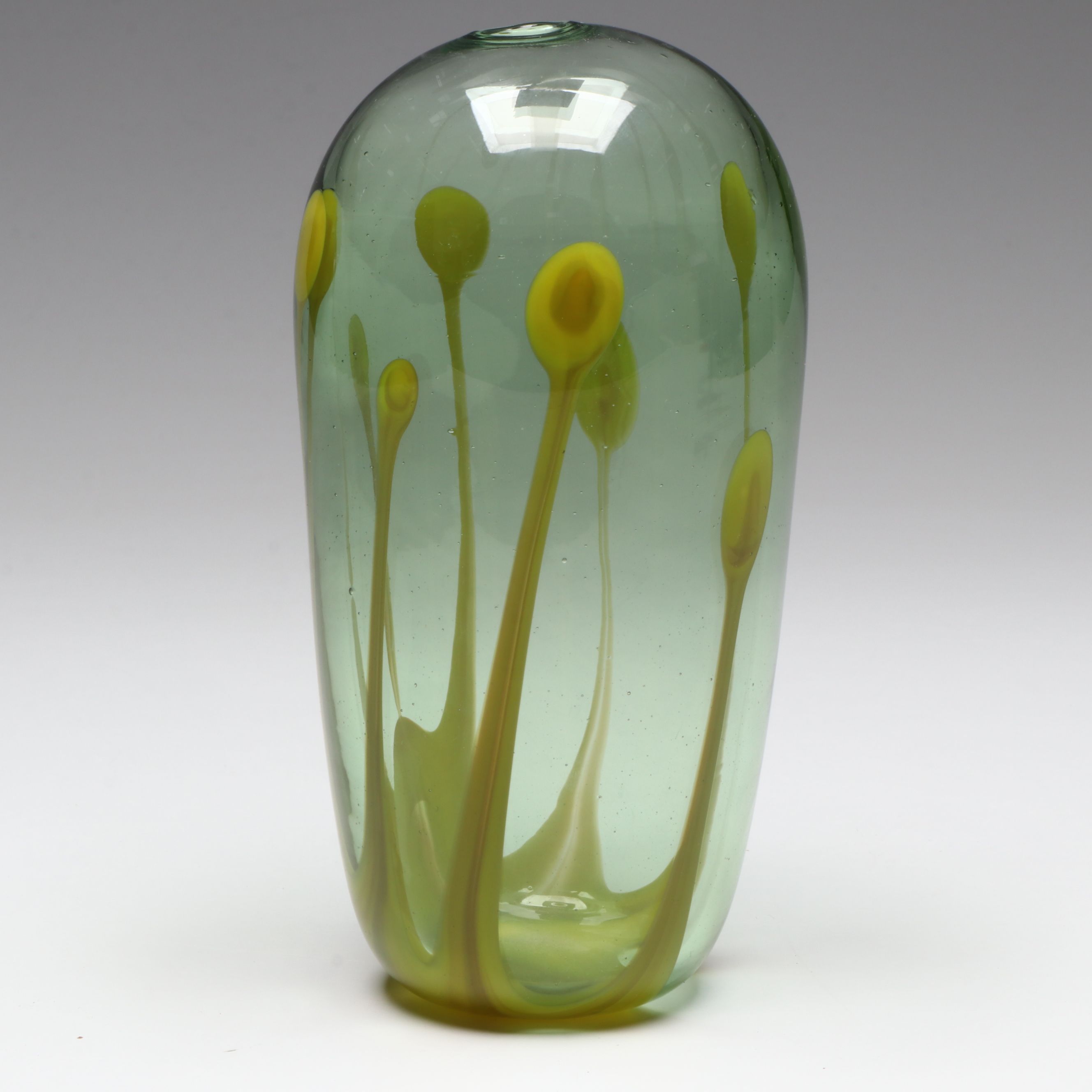 Signed Sally Worcester "Cannon Beach" Blown Art Glass Vase, 1972