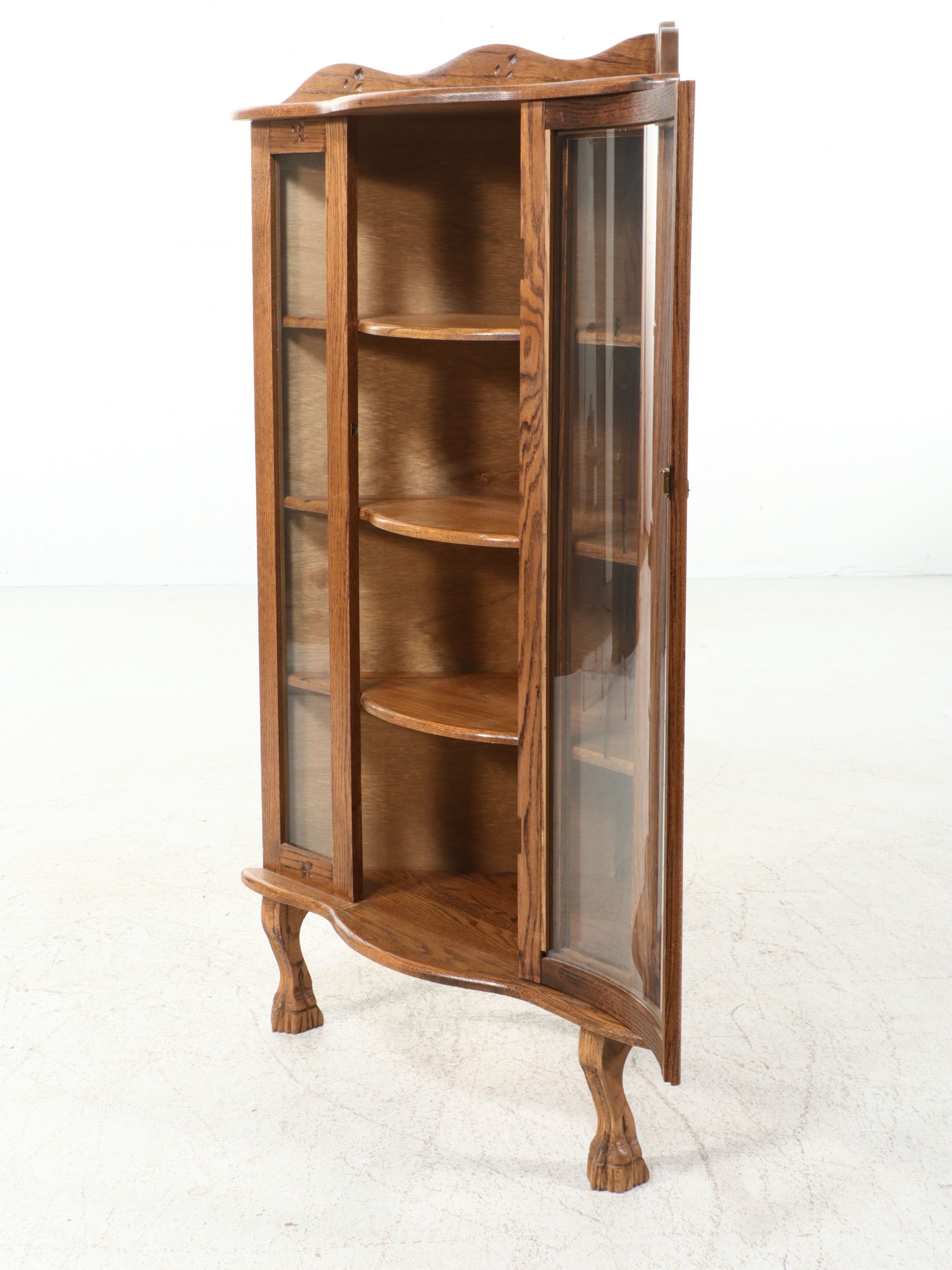 Late Victorian Oak Corner Cabinet