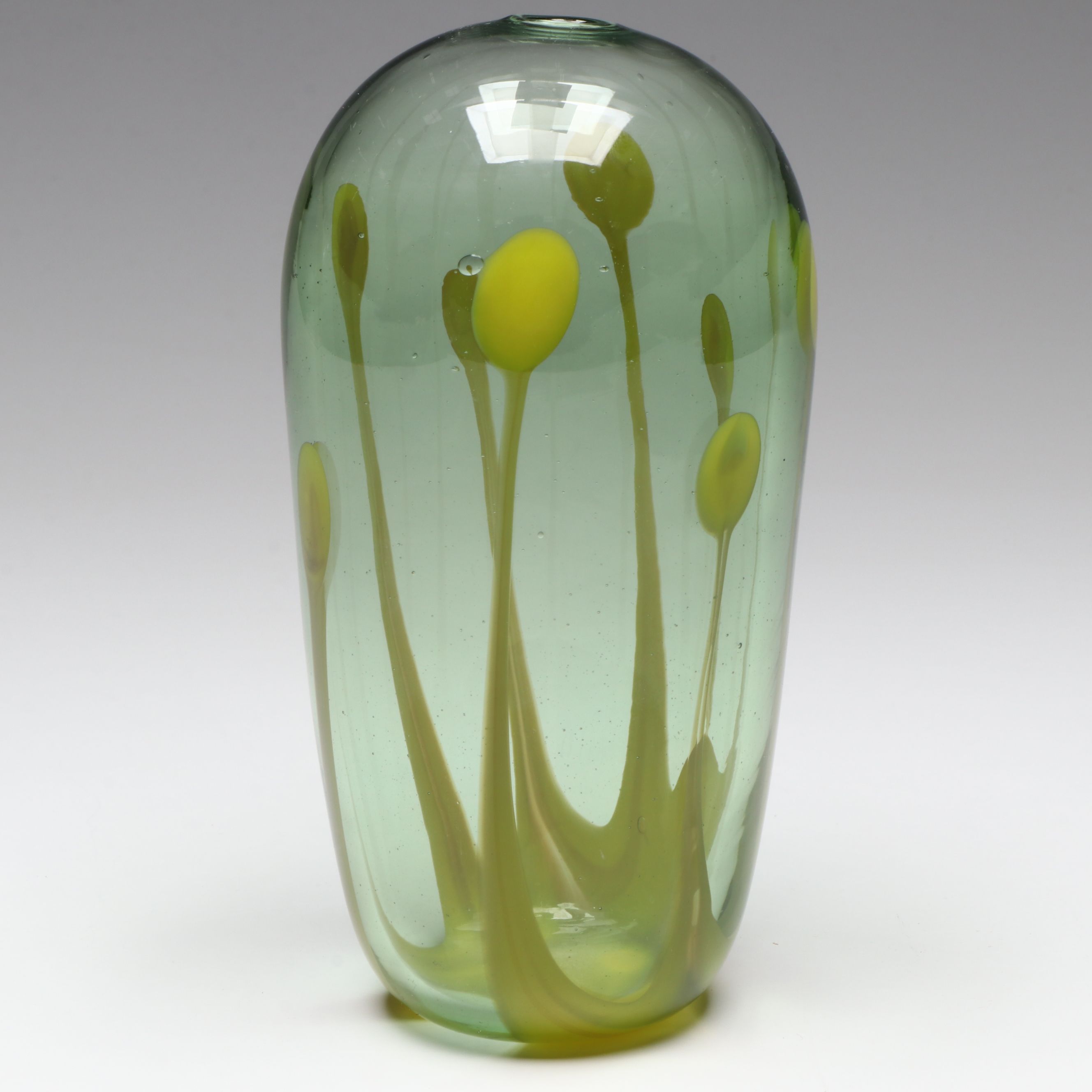 Signed Sally Worcester "Cannon Beach" Blown Art Glass Vase, 1972