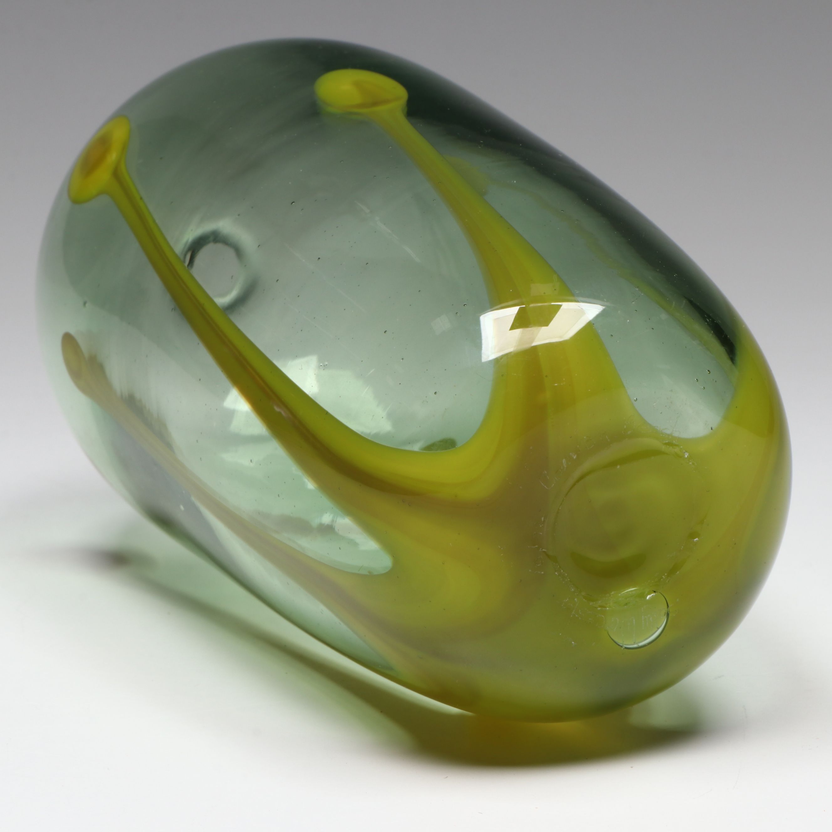 Signed Sally Worcester "Cannon Beach" Blown Art Glass Vase, 1972