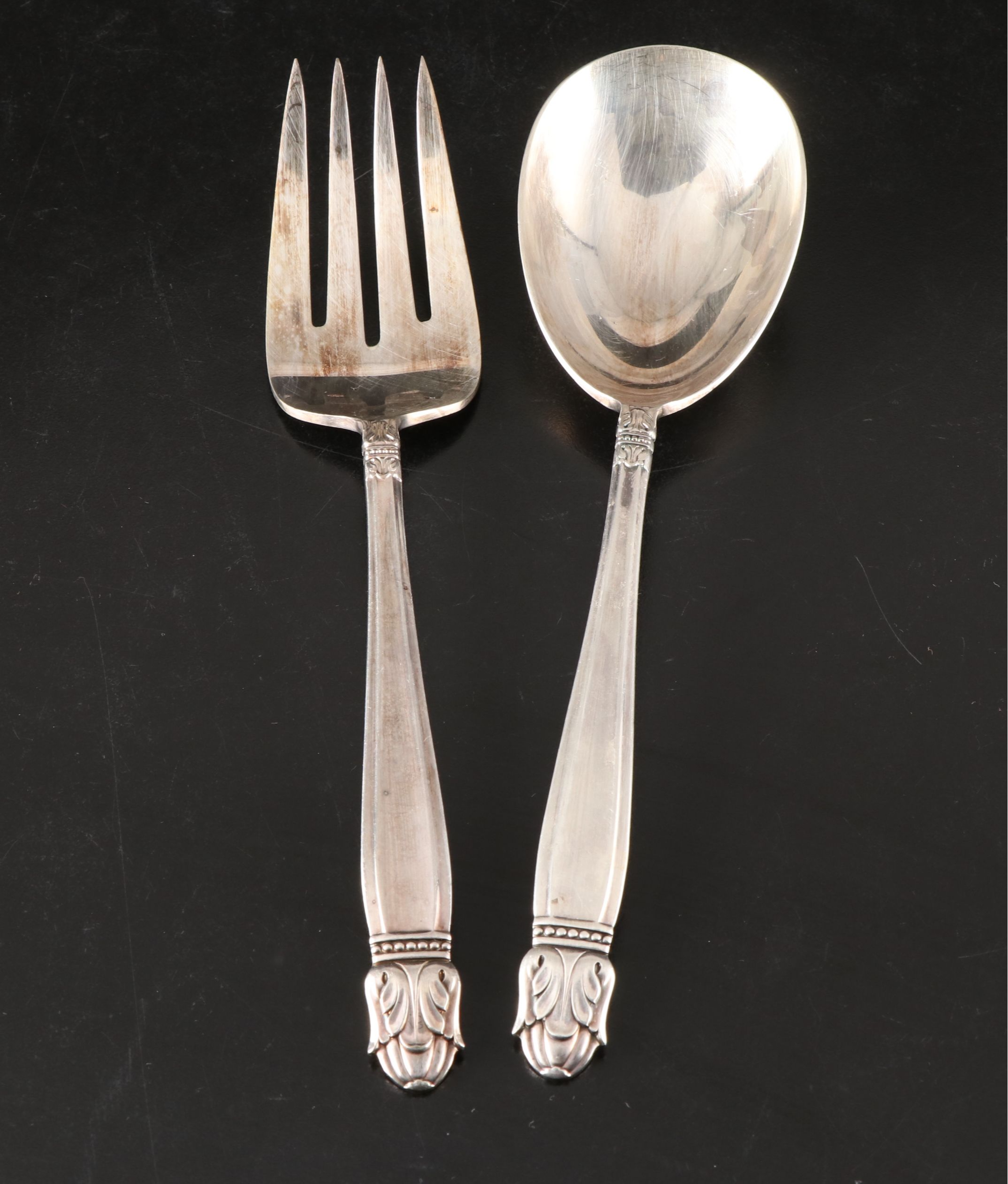 Holmes & Edwards "Danish Princess" Silver Plate Flatware in Walnut Chest