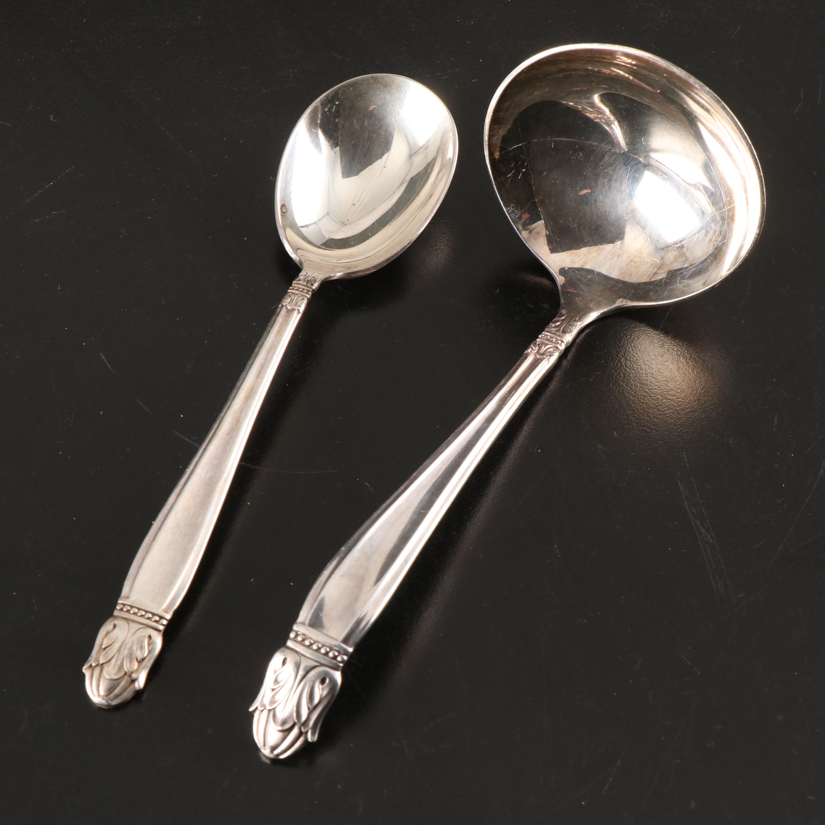 Holmes & Edwards "Danish Princess" Silver Plate Flatware in Walnut Chest