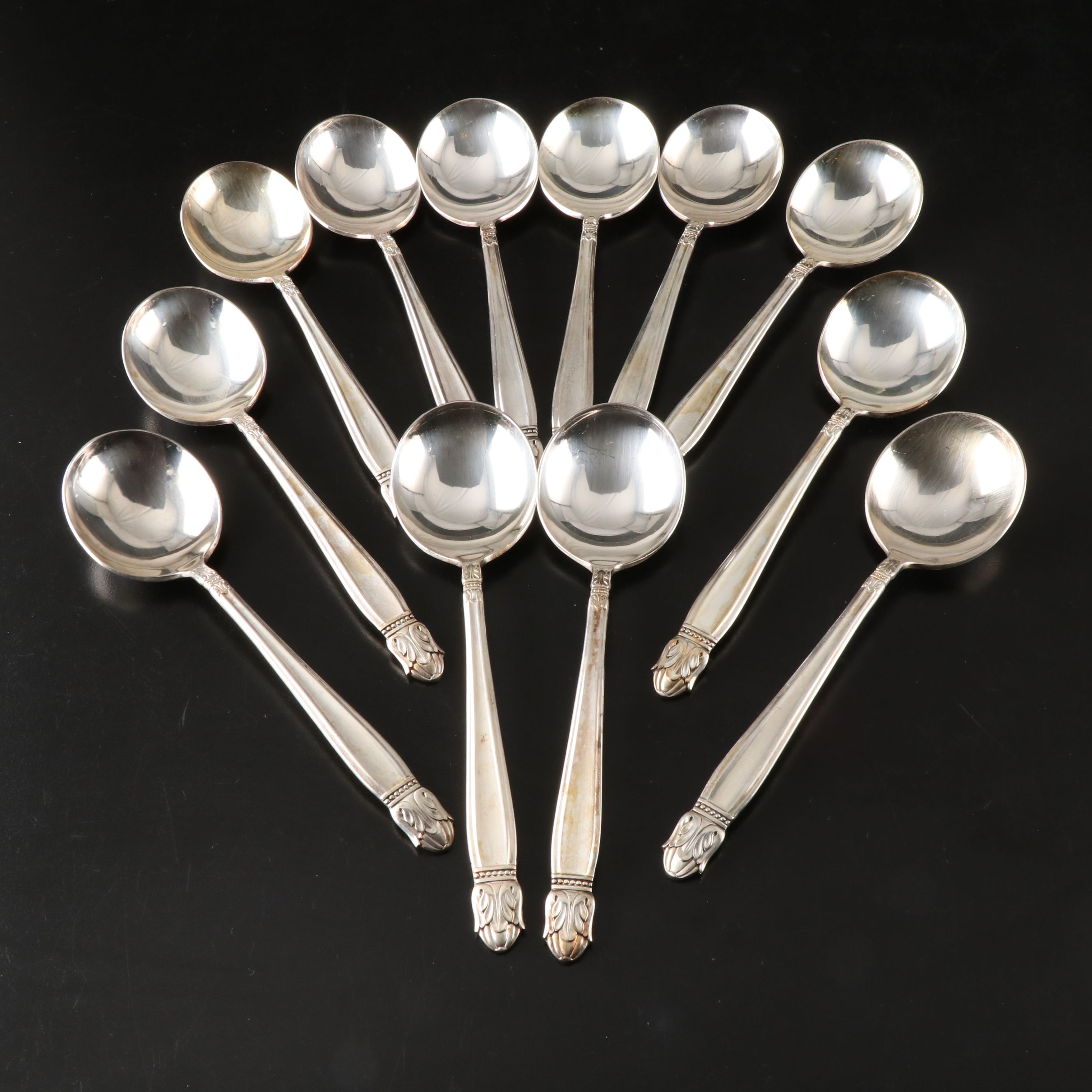 Holmes & Edwards "Danish Princess" Silver Plate Flatware in Walnut Chest