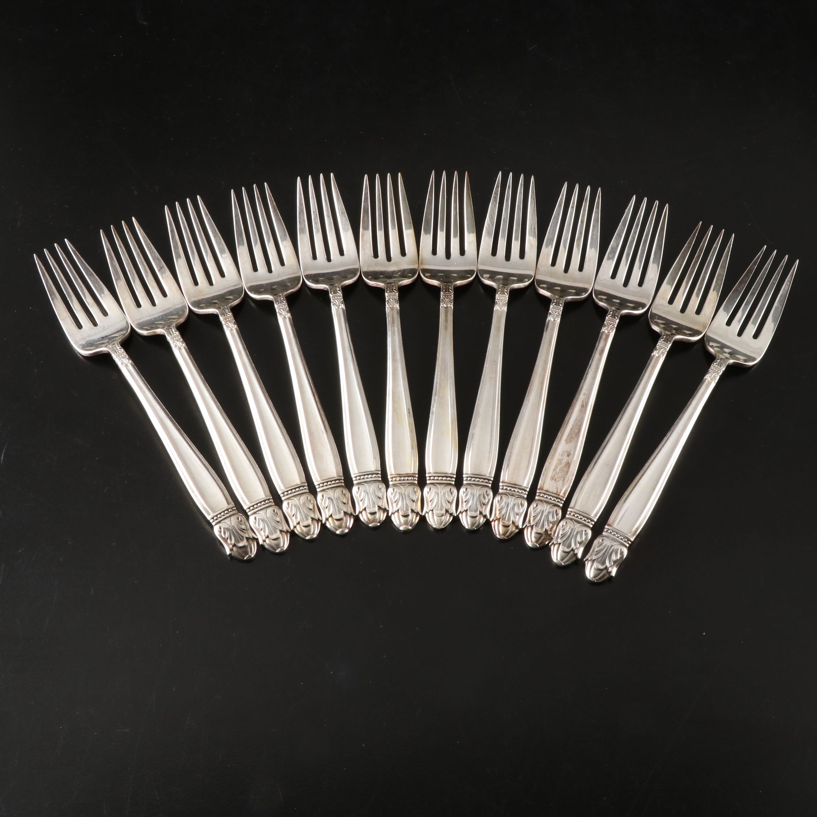 Holmes & Edwards "Danish Princess" Silver Plate Flatware in Walnut Chest