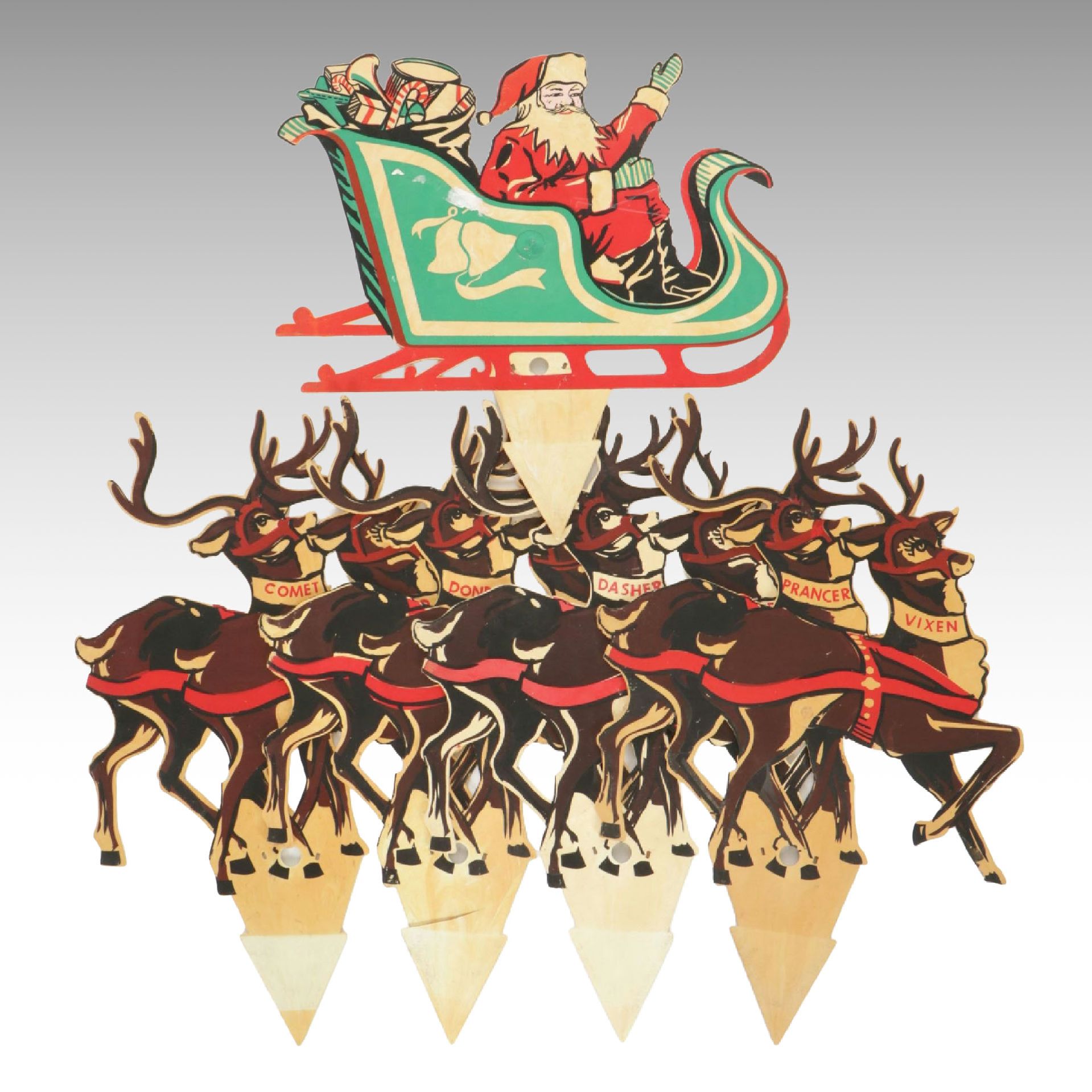 Santa Claus and His Reindeer Yard Decorations