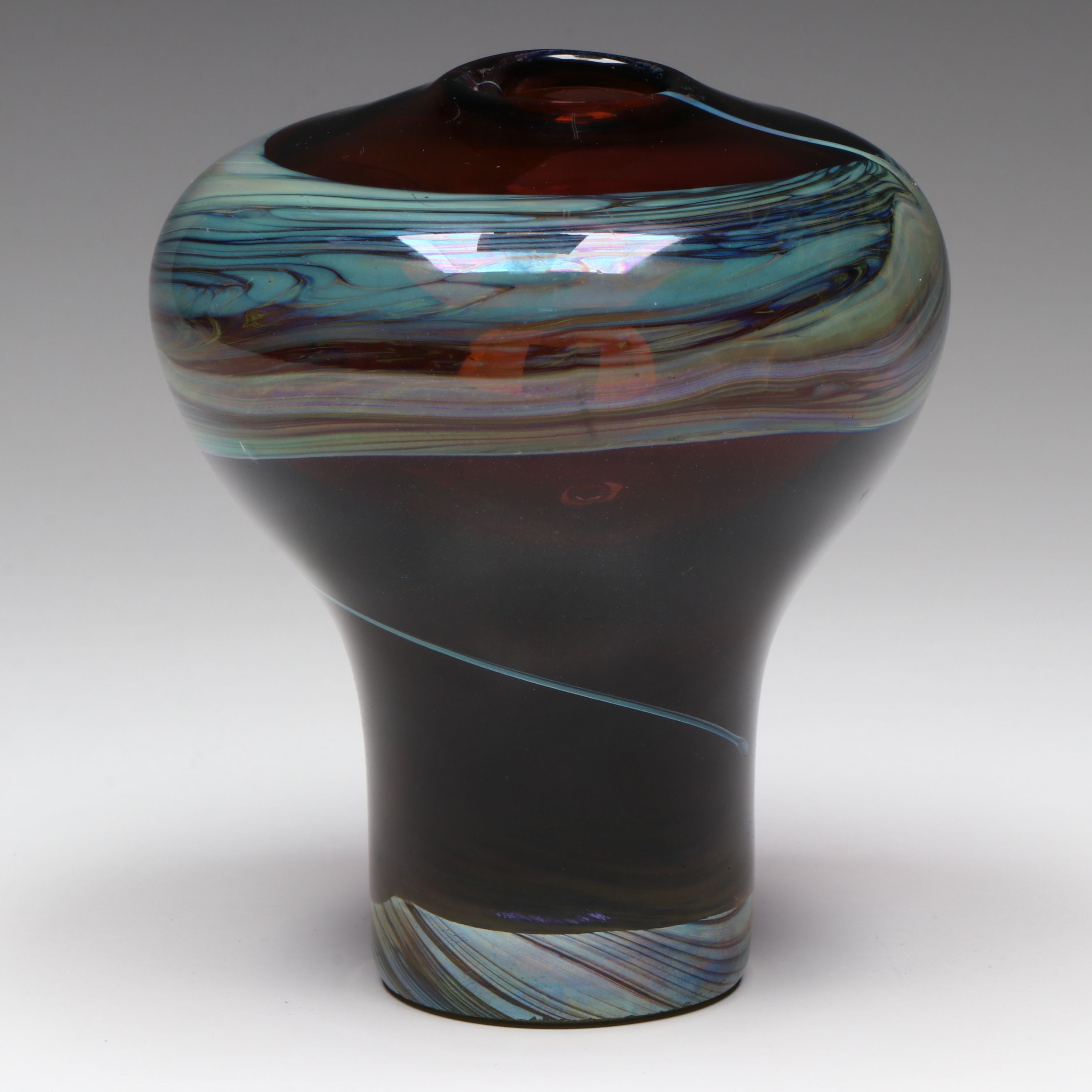 James Wayne Blown Glass Vase, 1970