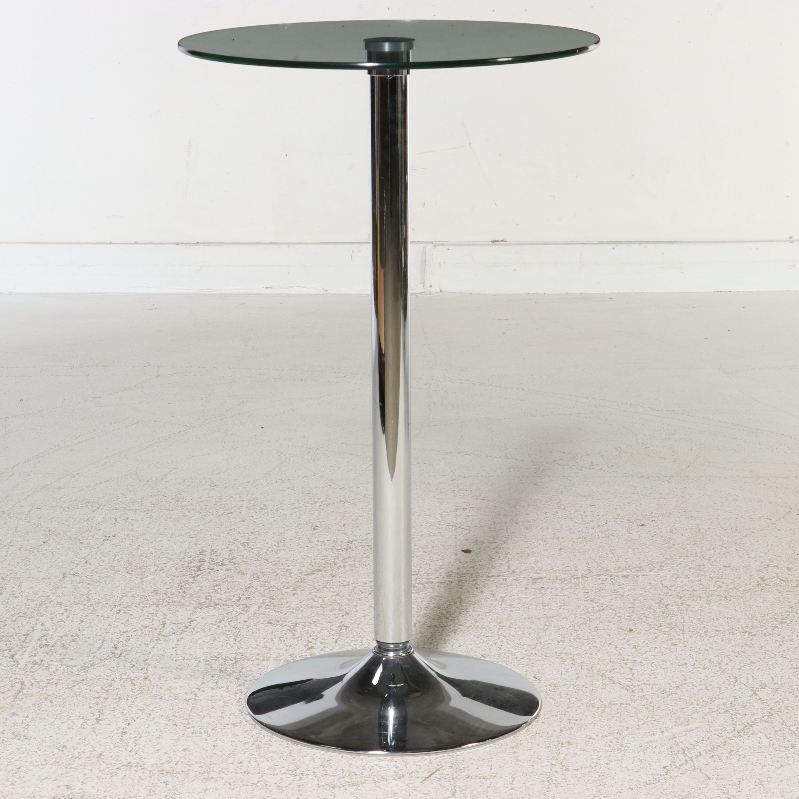 Three-Piece Contemporary Chrome and Glass Bistro Set