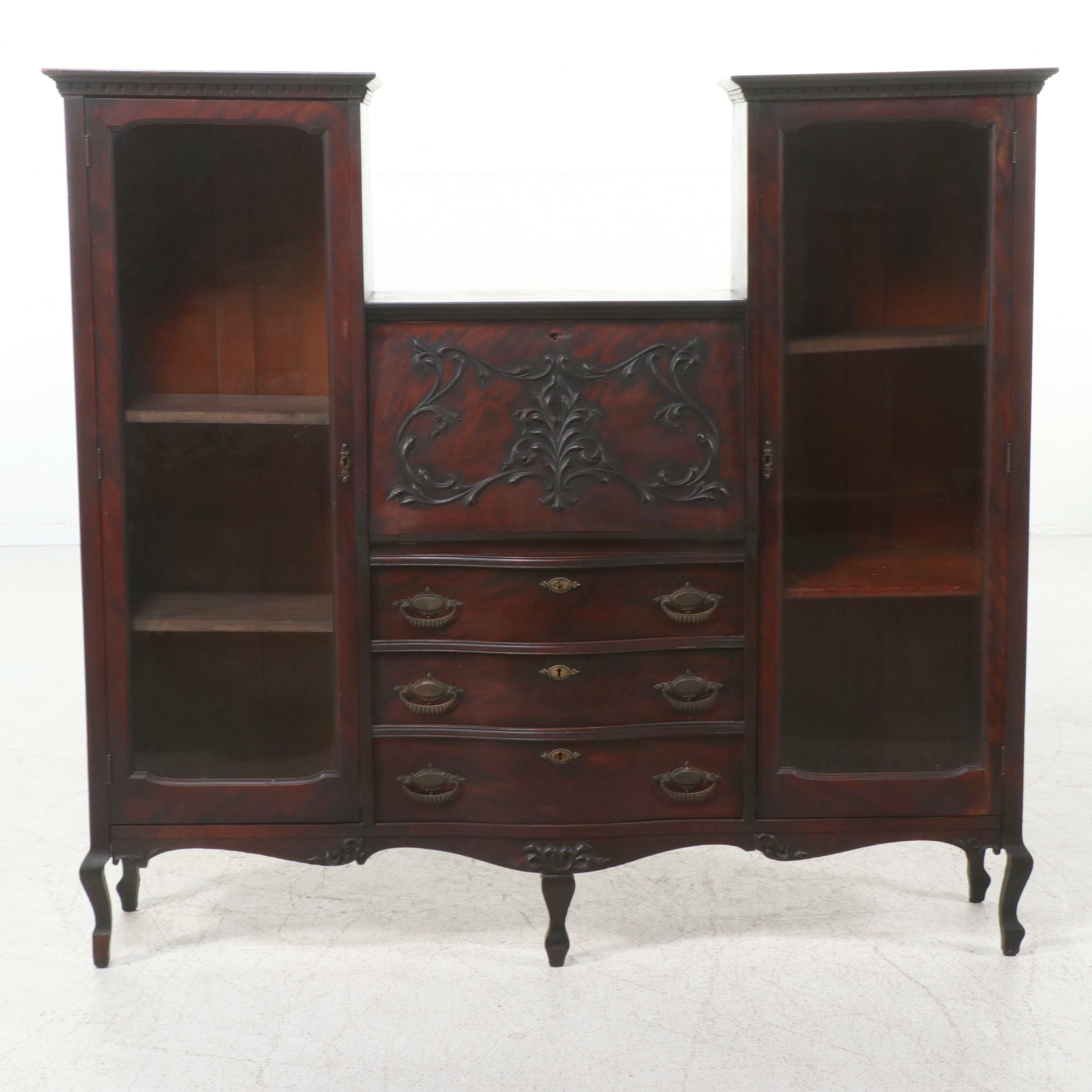Edwardian Style Mahogany Side-by-Side Secretary, Early 20th Century