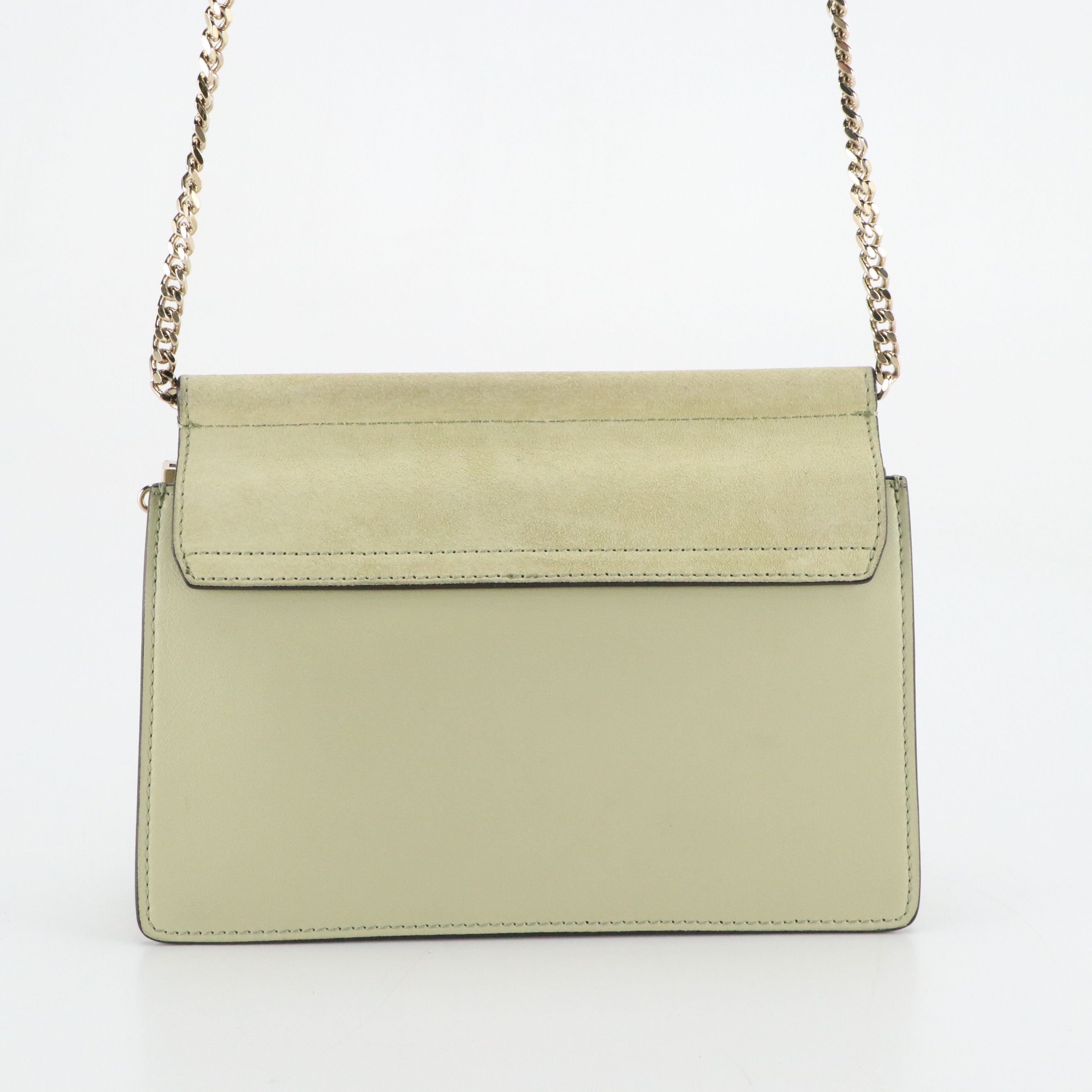 Chloé Faye Crossbody Bag in Pastel Green Calfskin Leather and Suede