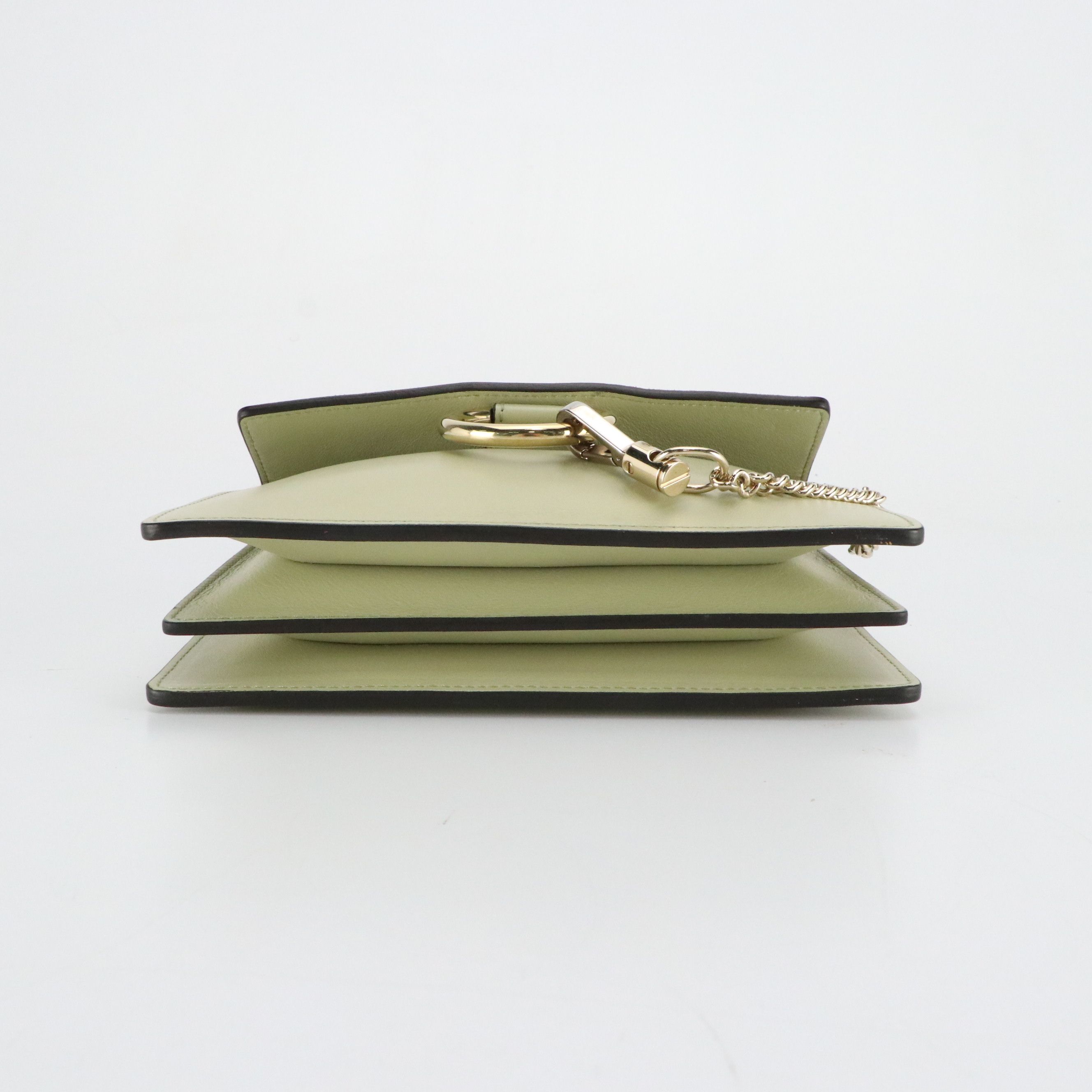 Chloé Faye Crossbody Bag in Pastel Green Calfskin Leather and Suede