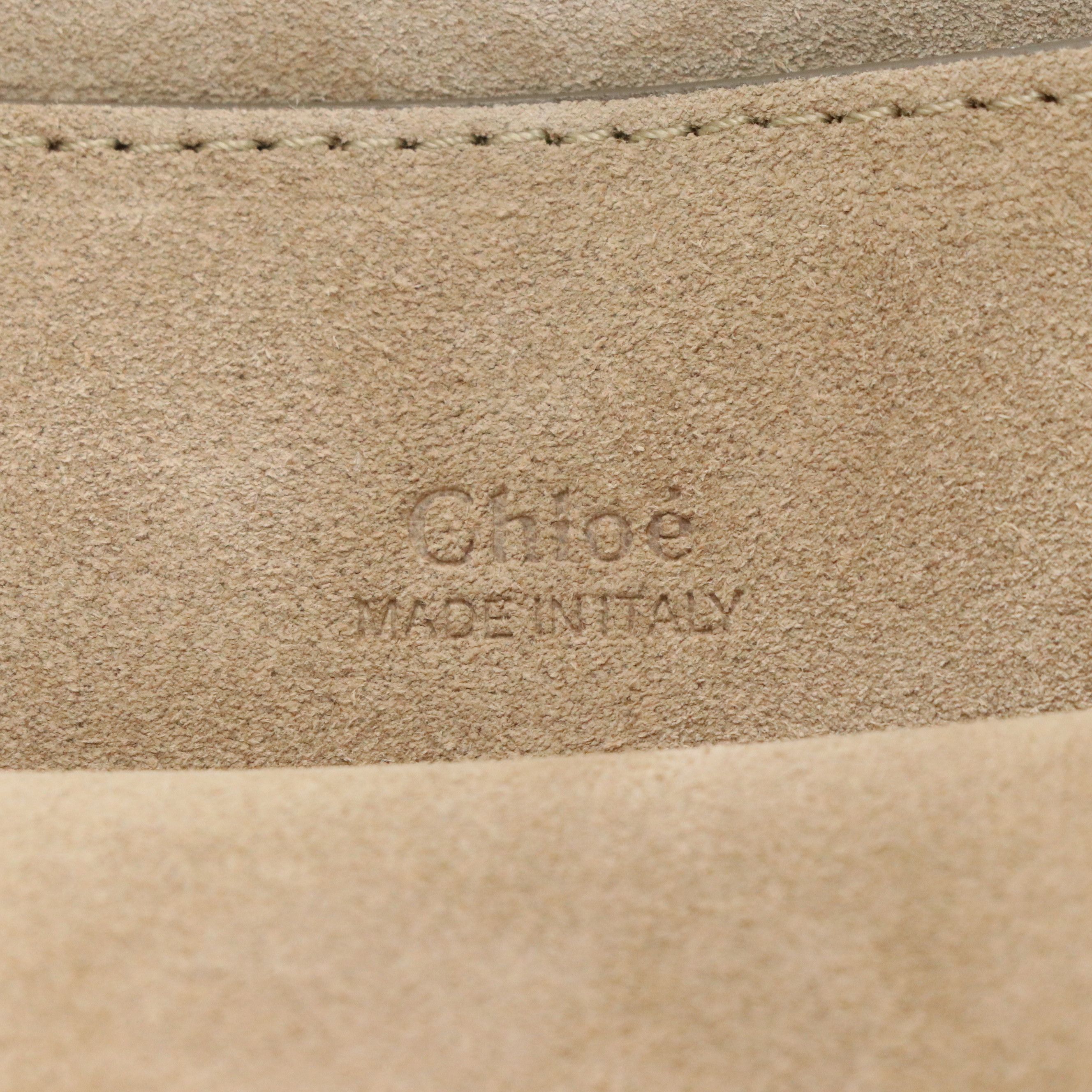 Chloé Faye Crossbody Bag in Pastel Green Calfskin Leather and Suede