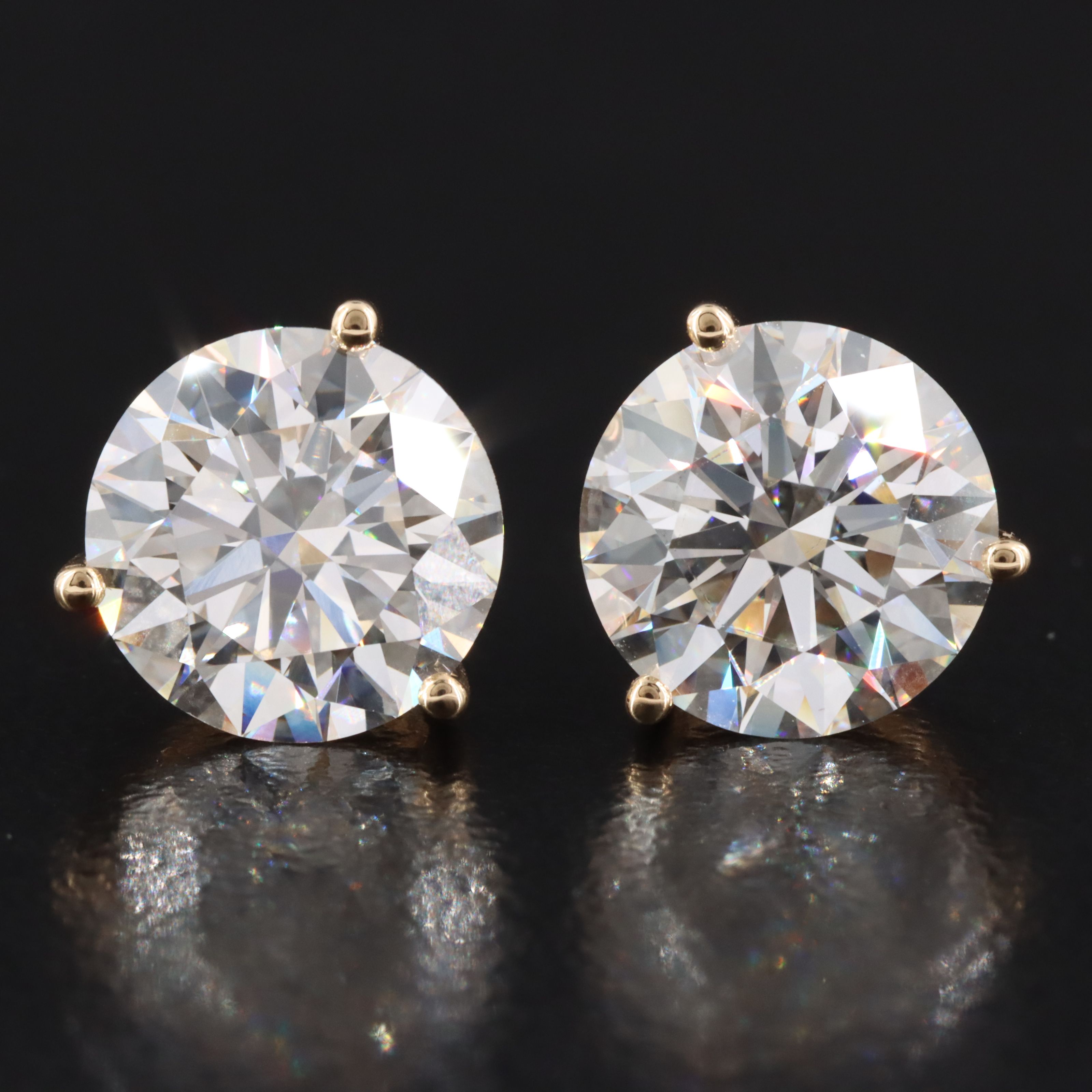 18K 5.09 CTW Lab Grown Diamond Stud Earrings with IGI Reports