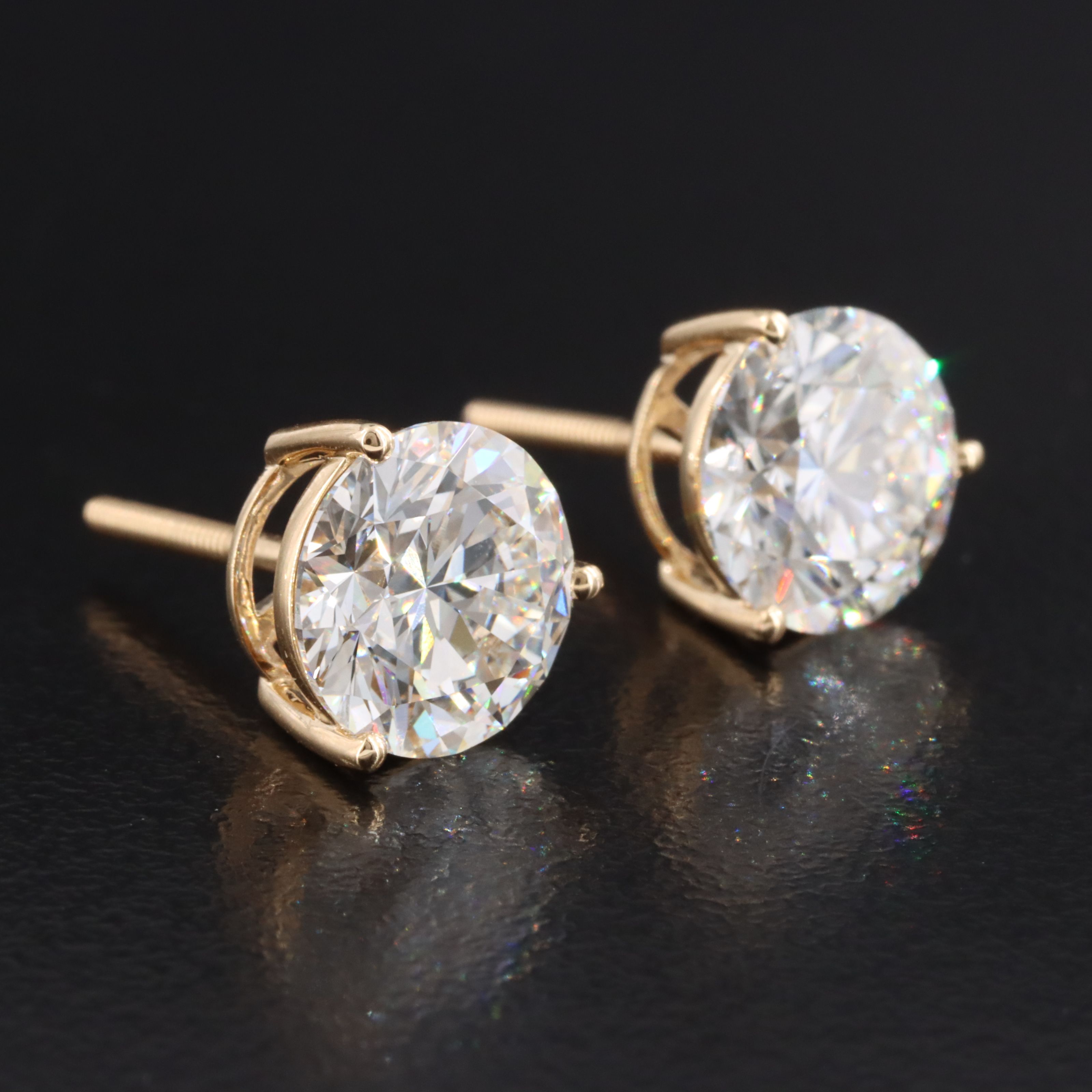 18K 5.09 CTW Lab Grown Diamond Stud Earrings with IGI Reports