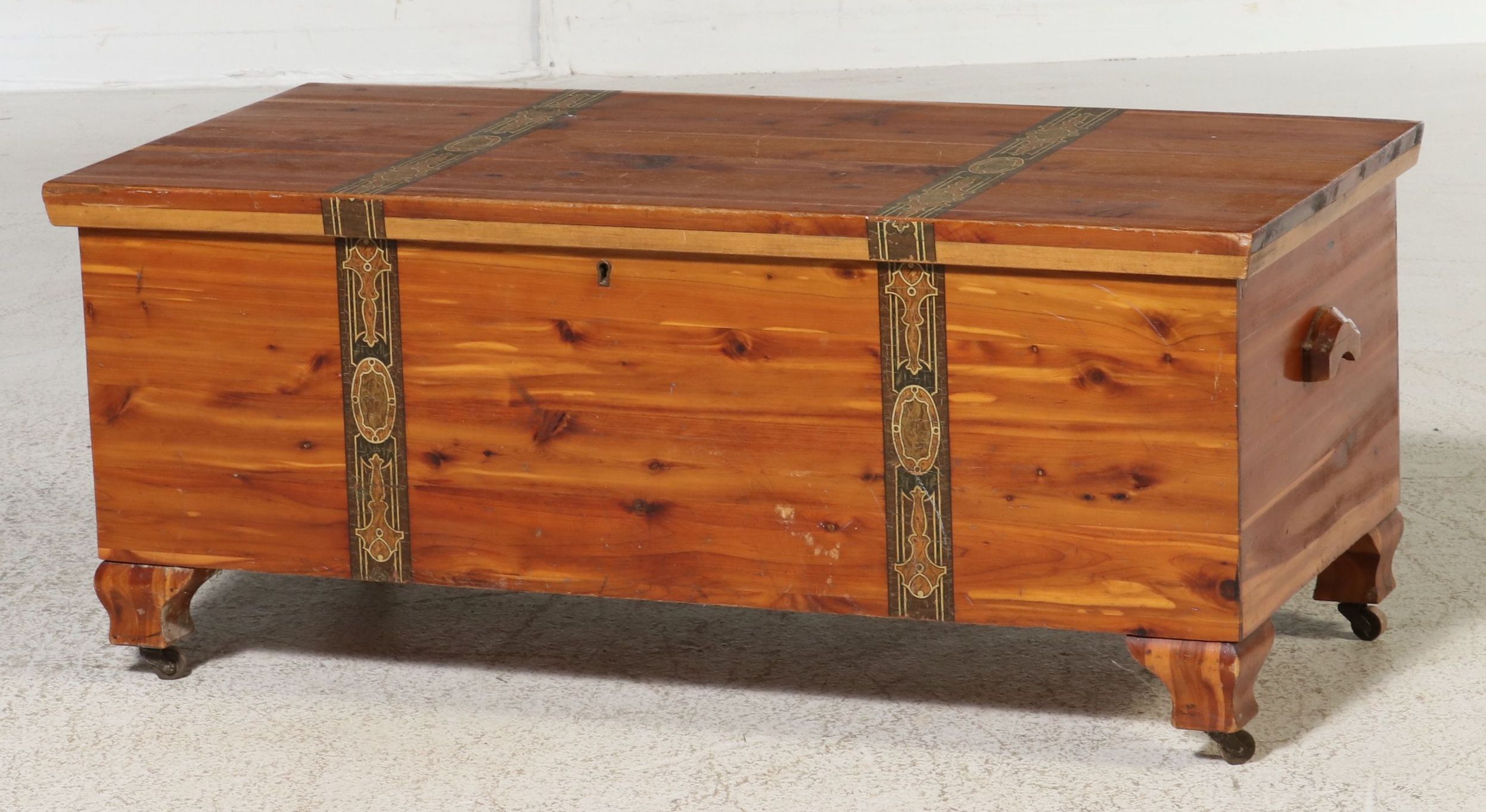 Cedar Chest with Decorative Printed Bands