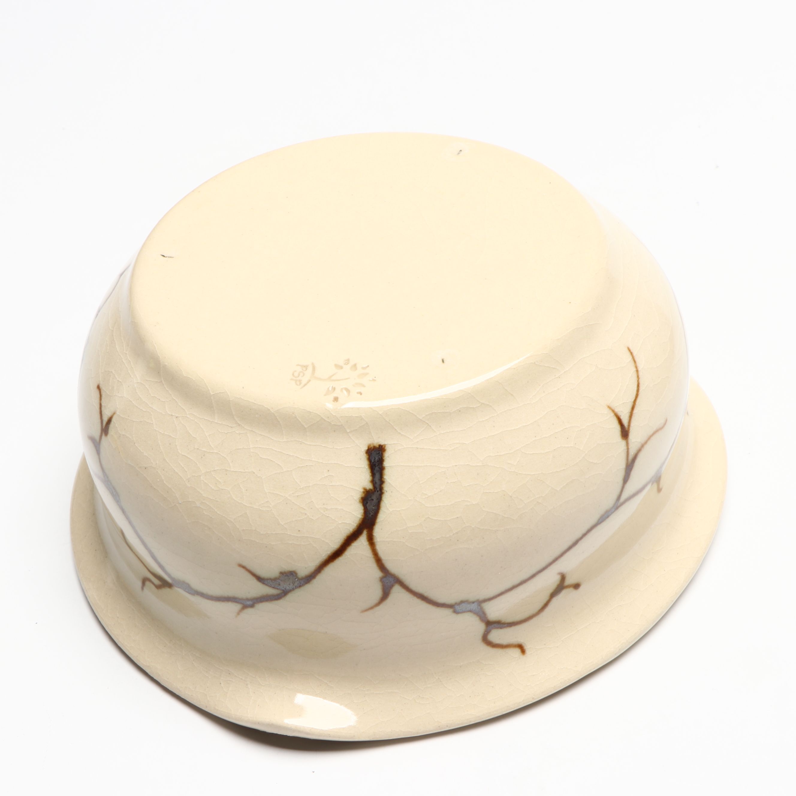 Signed Art Pottery Berry Bowl with Precious Moments Figurine, More Ceramic Décor