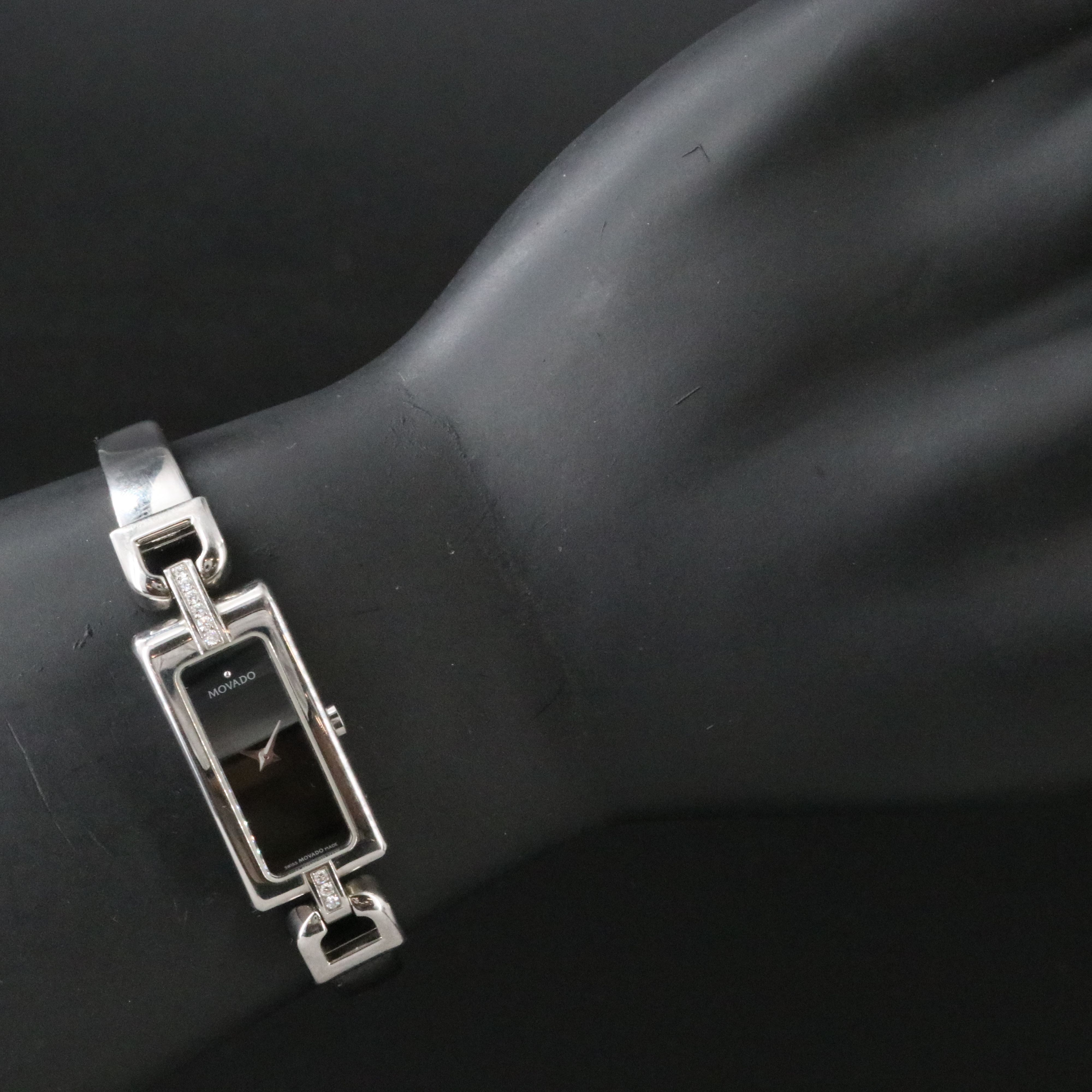 Movado Diamond Accented Steel Quartz Watch 84H51410S