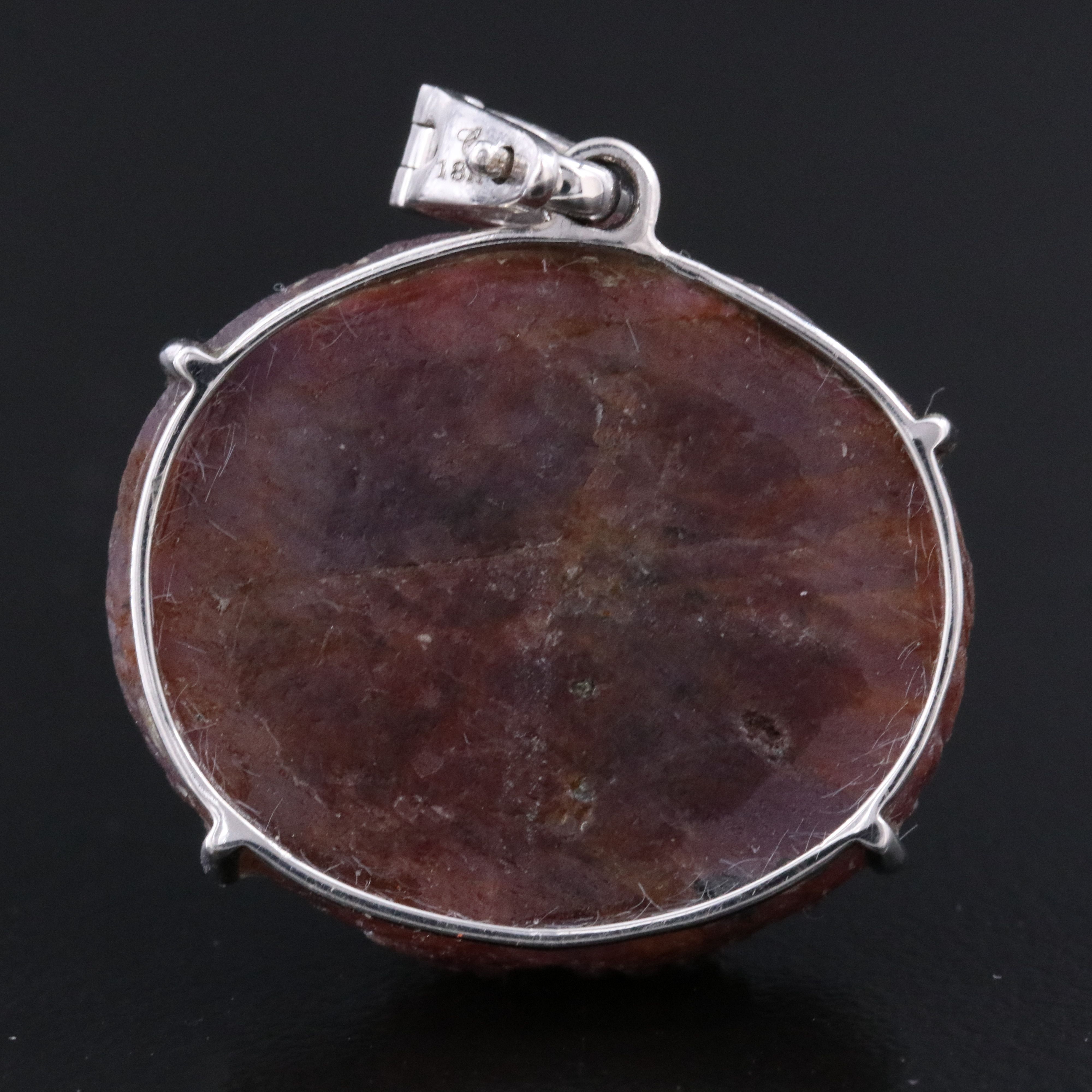 Chromia 18K Ruby Carved Lion and Diamond Enhancer Pendant