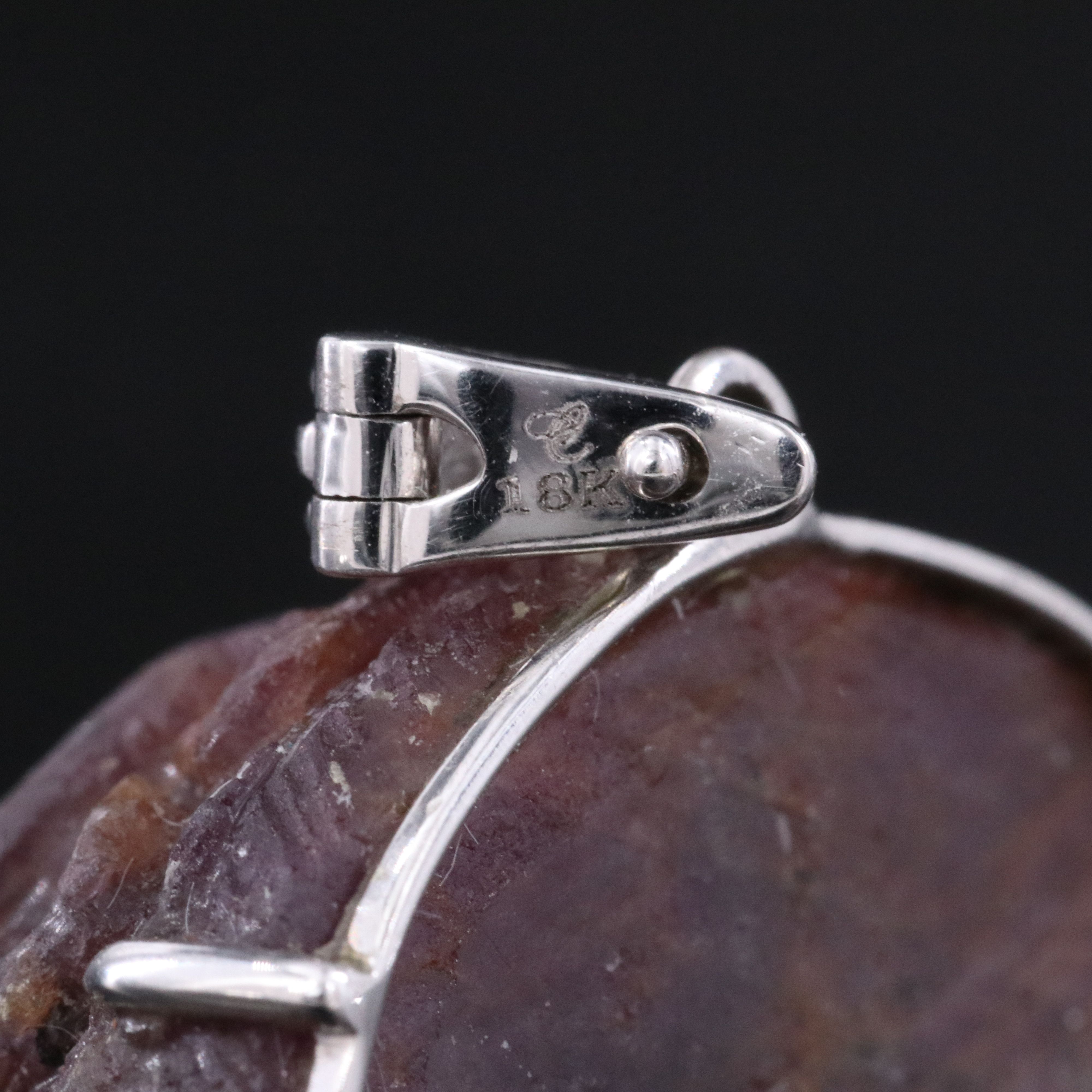 Chromia 18K Ruby Carved Lion and Diamond Enhancer Pendant