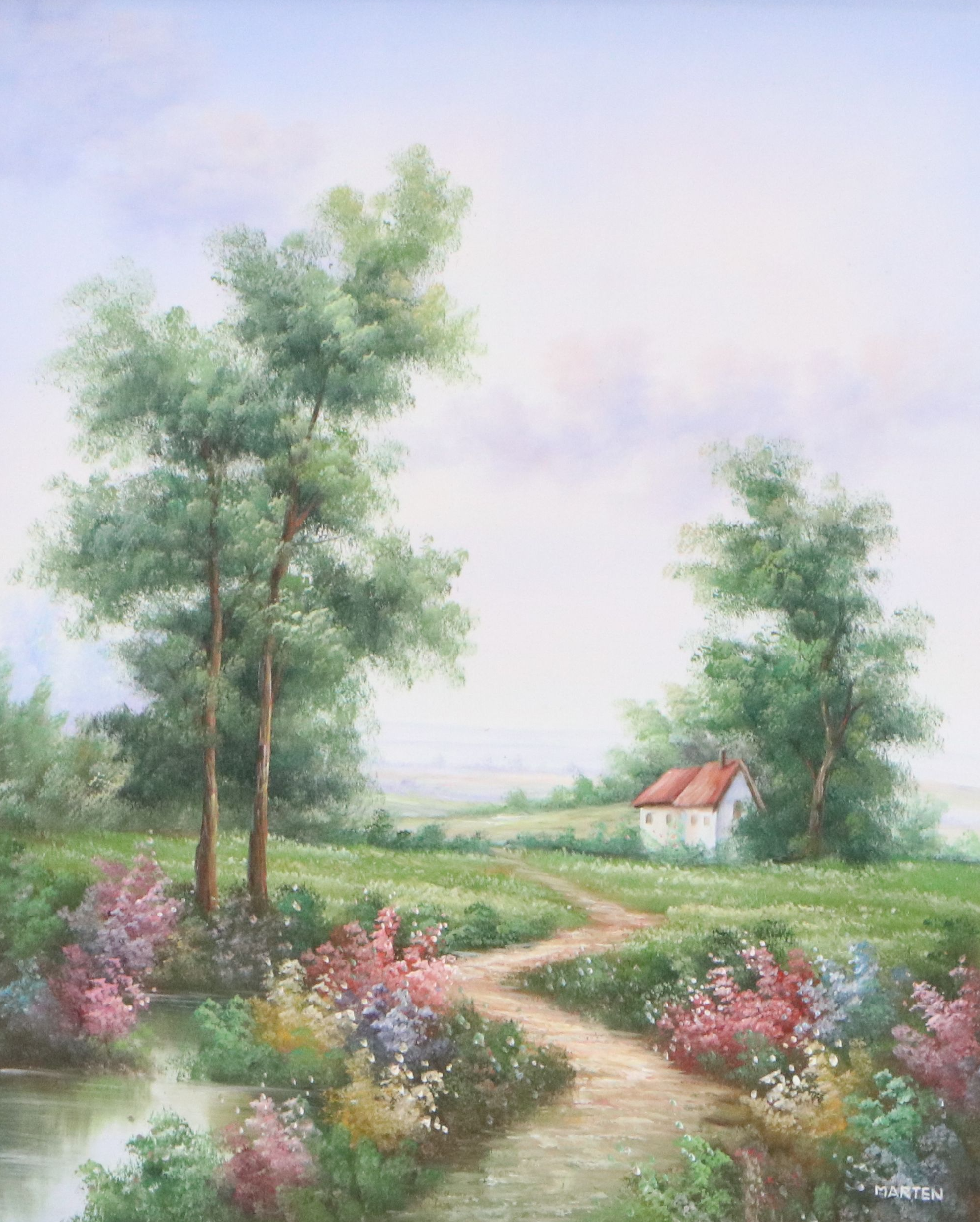 Marten Oil Painting of Idyllic Cottage Landscape