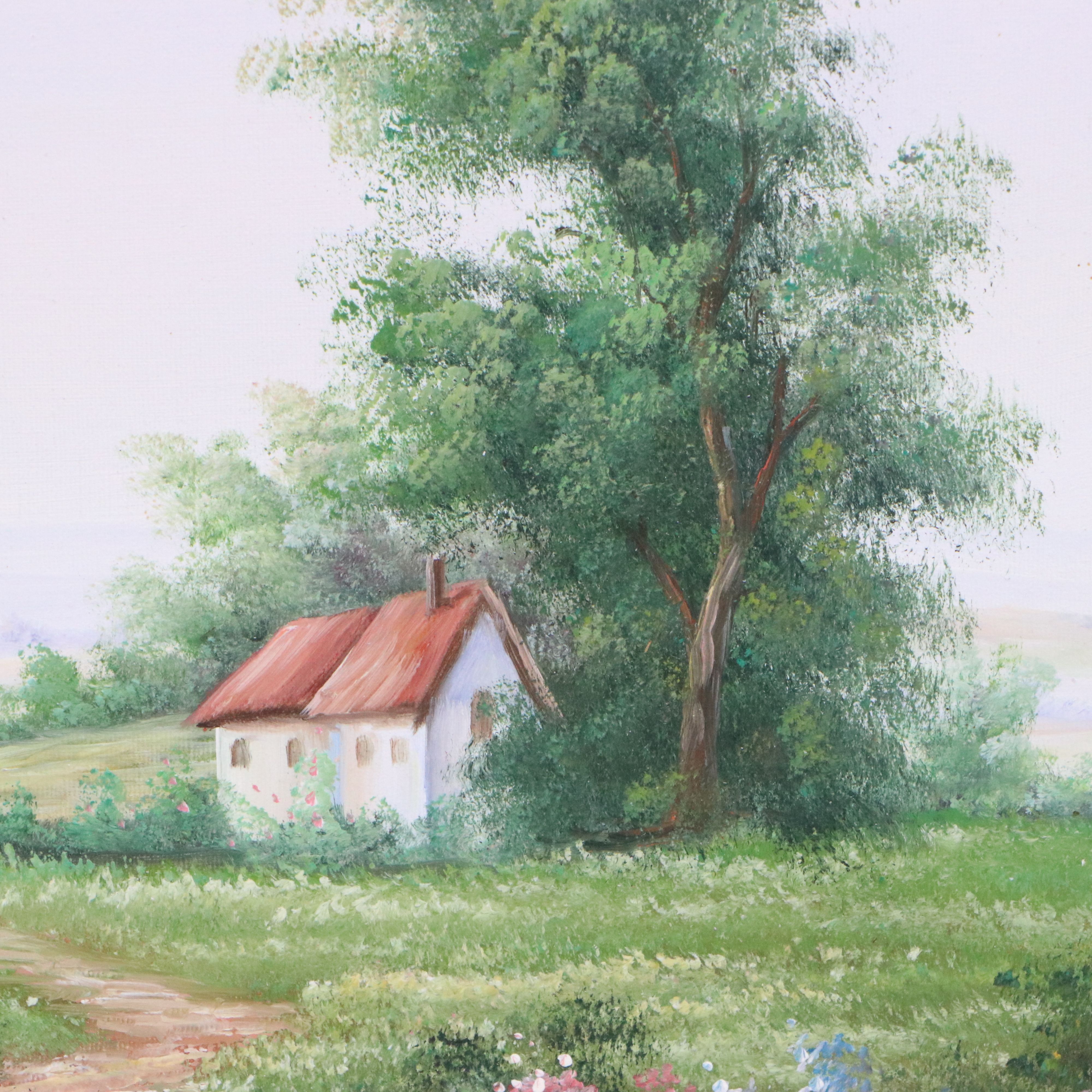 Marten Oil Painting of Idyllic Cottage Landscape