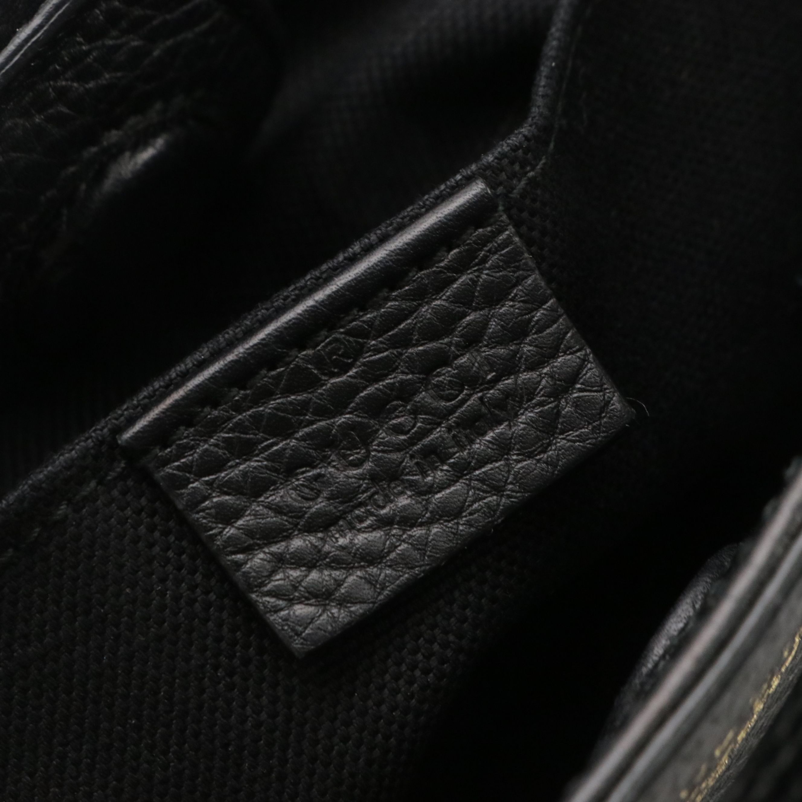 Gucci Mini Bamboo Handle Two-Way Shopper Tote Bag in Black Calfskin Leather