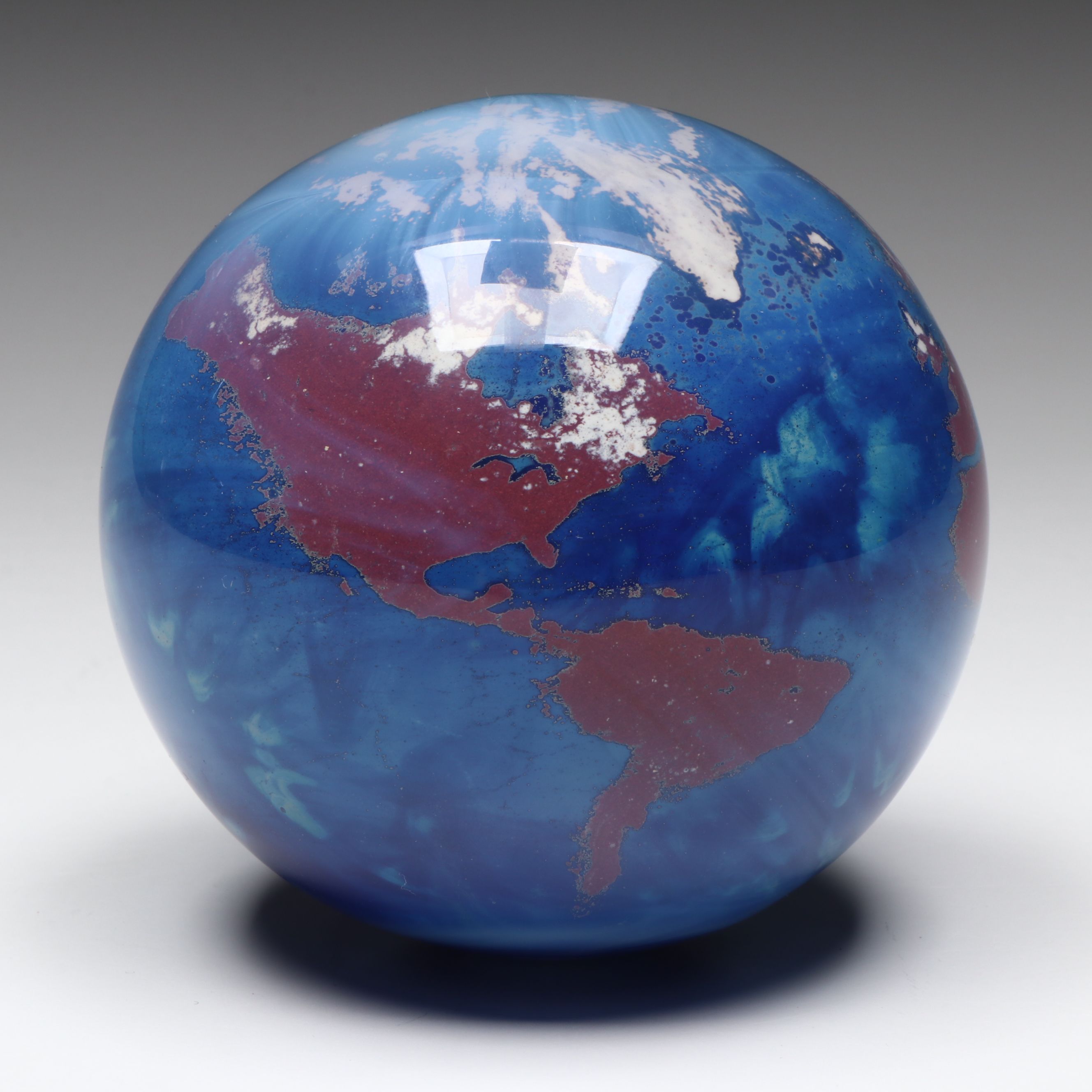 Lundberg Studios "Worldweights" Art Glass Paperweight, 1991