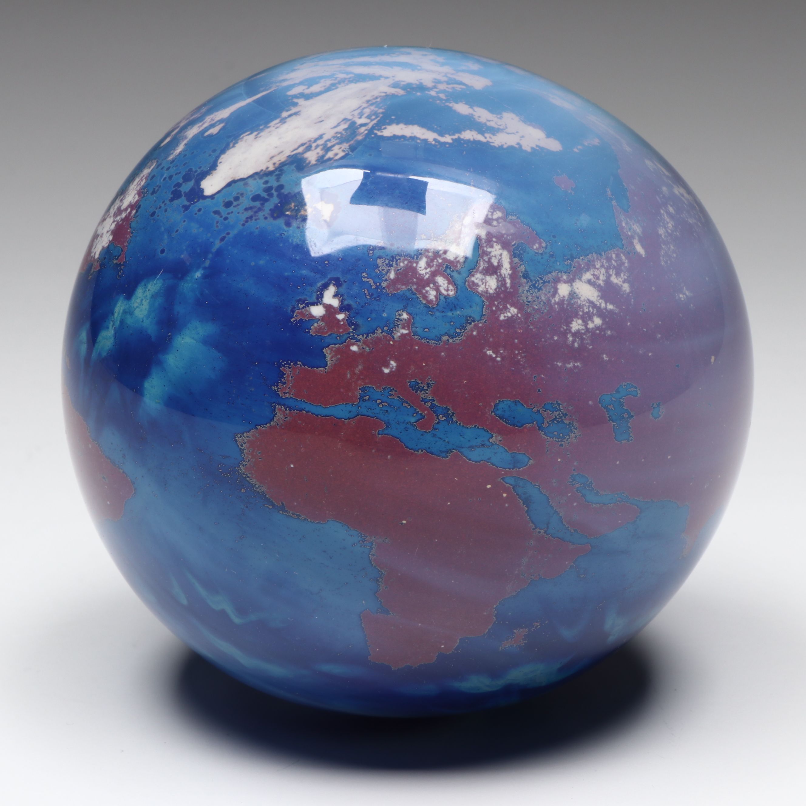 Lundberg Studios "Worldweights" Art Glass Paperweight, 1991