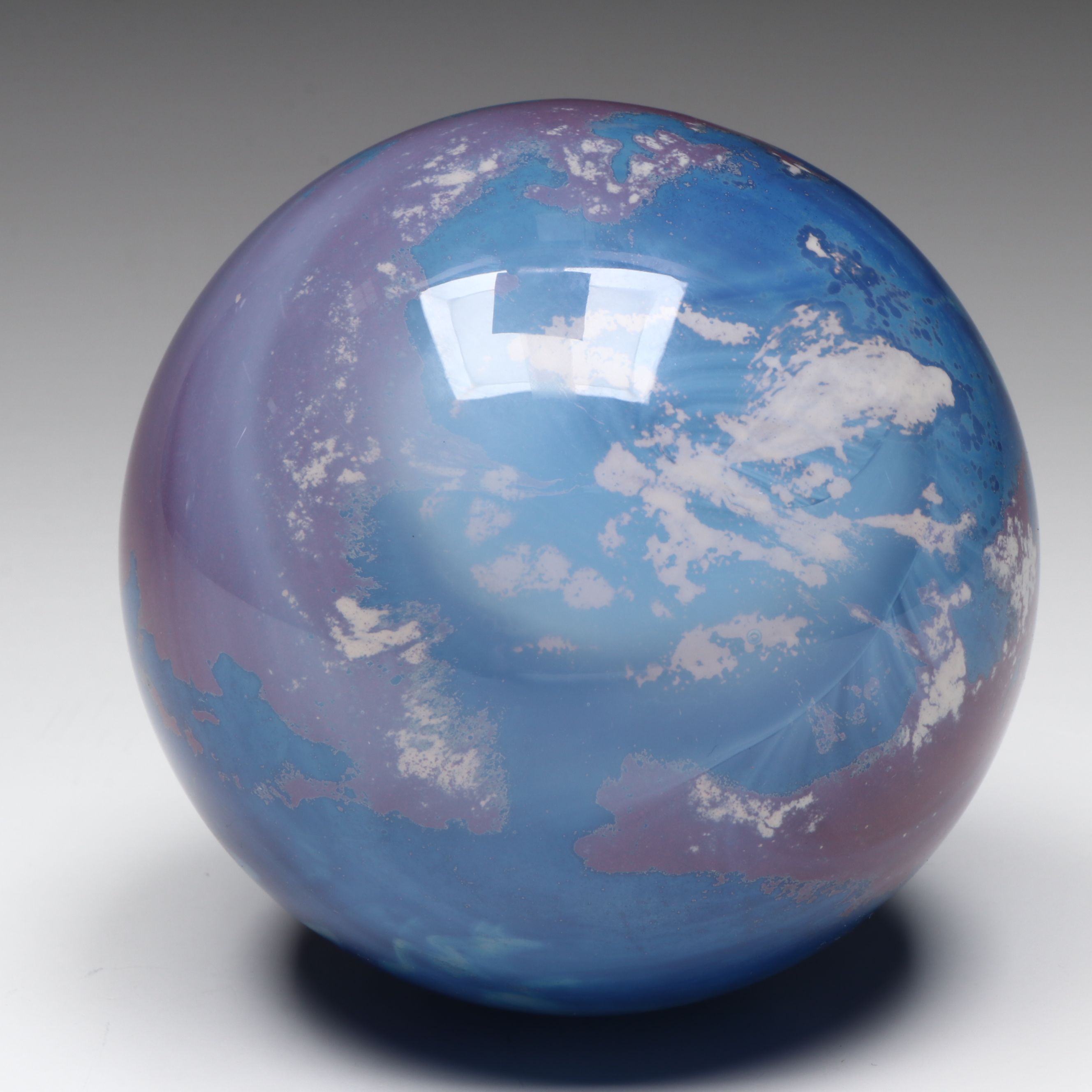Lundberg Studios "Worldweights" Art Glass Paperweight, 1991
