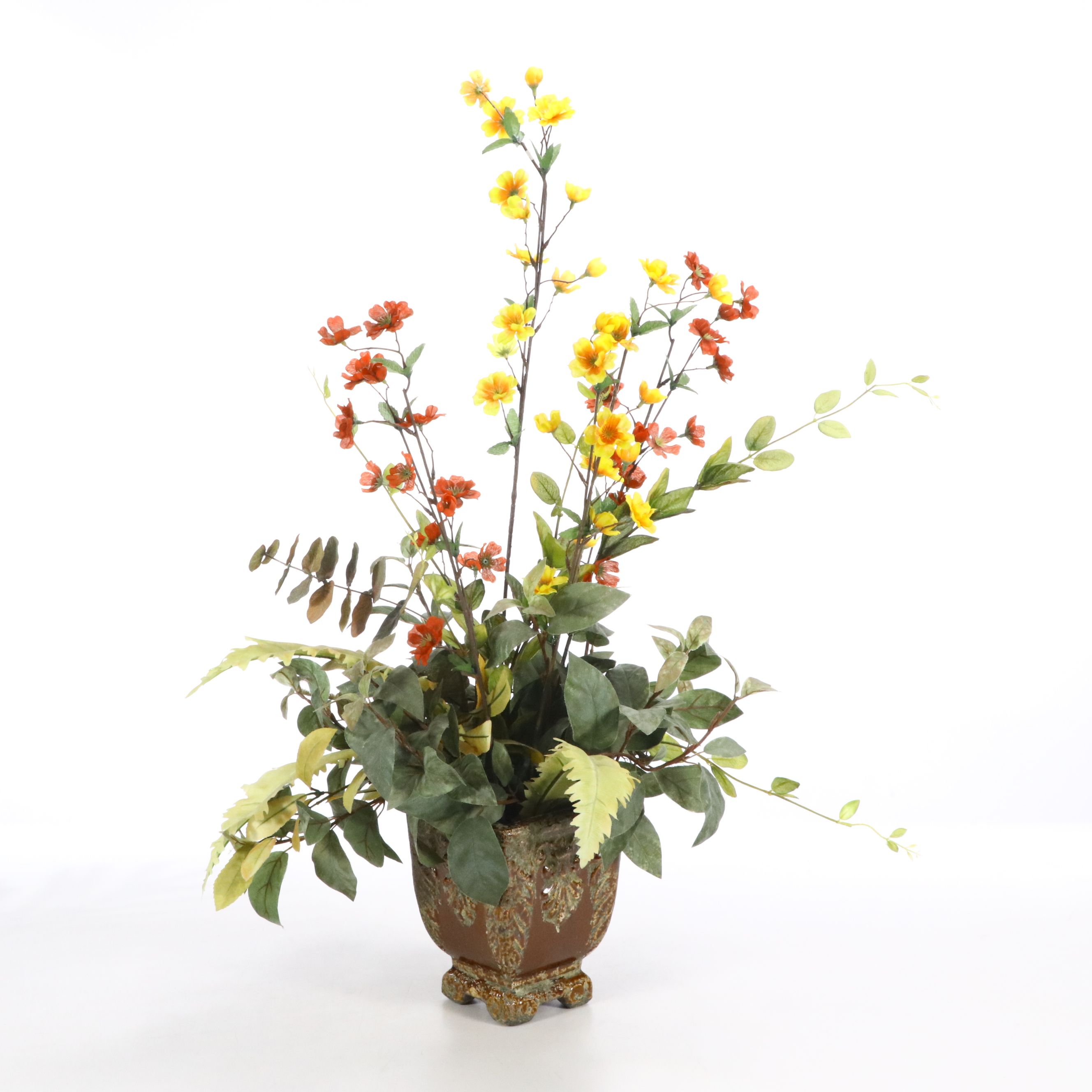 Artificial Eucalyptus, Pathos and More Flowers in Planters