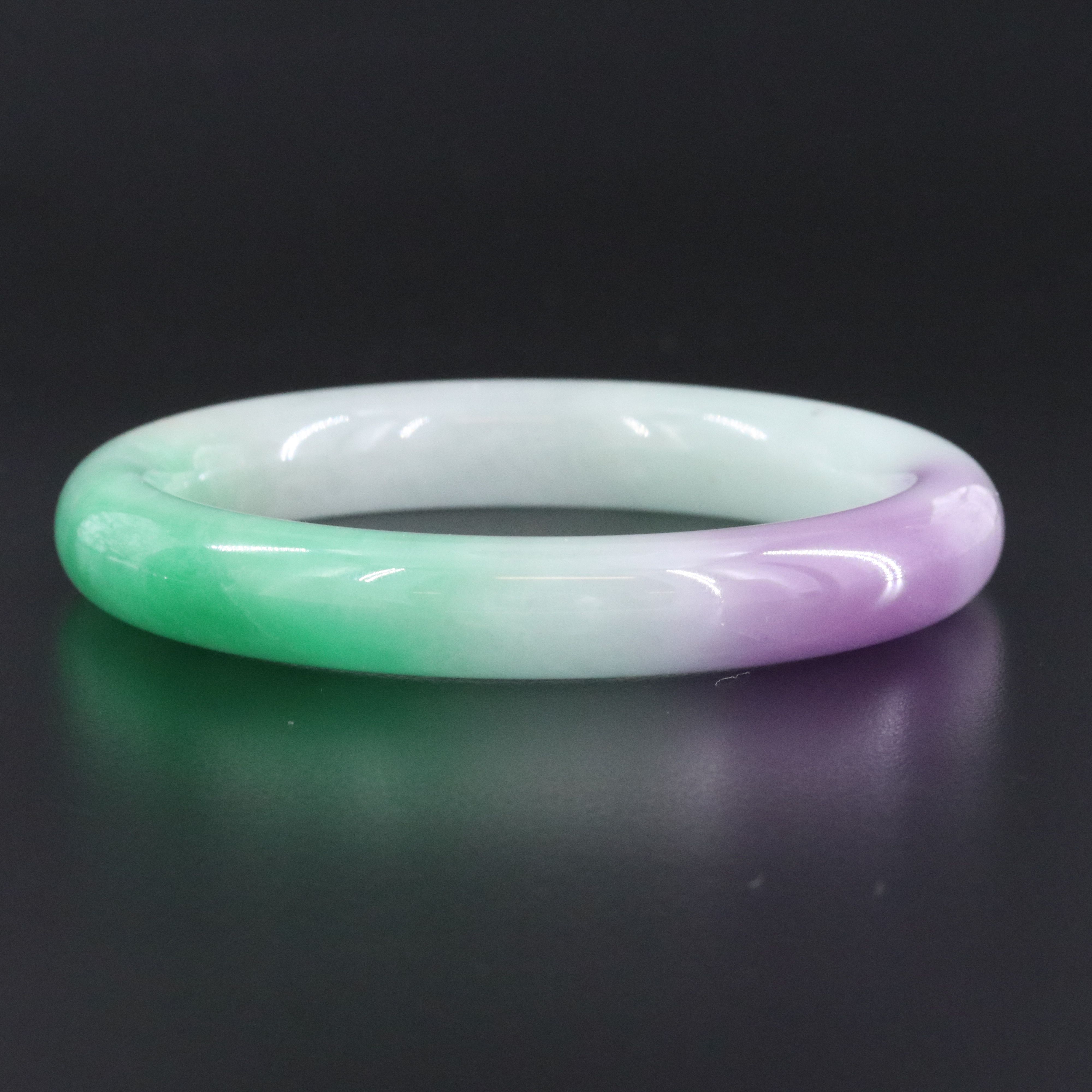 Jadeite Hololith Bangle Bracelet