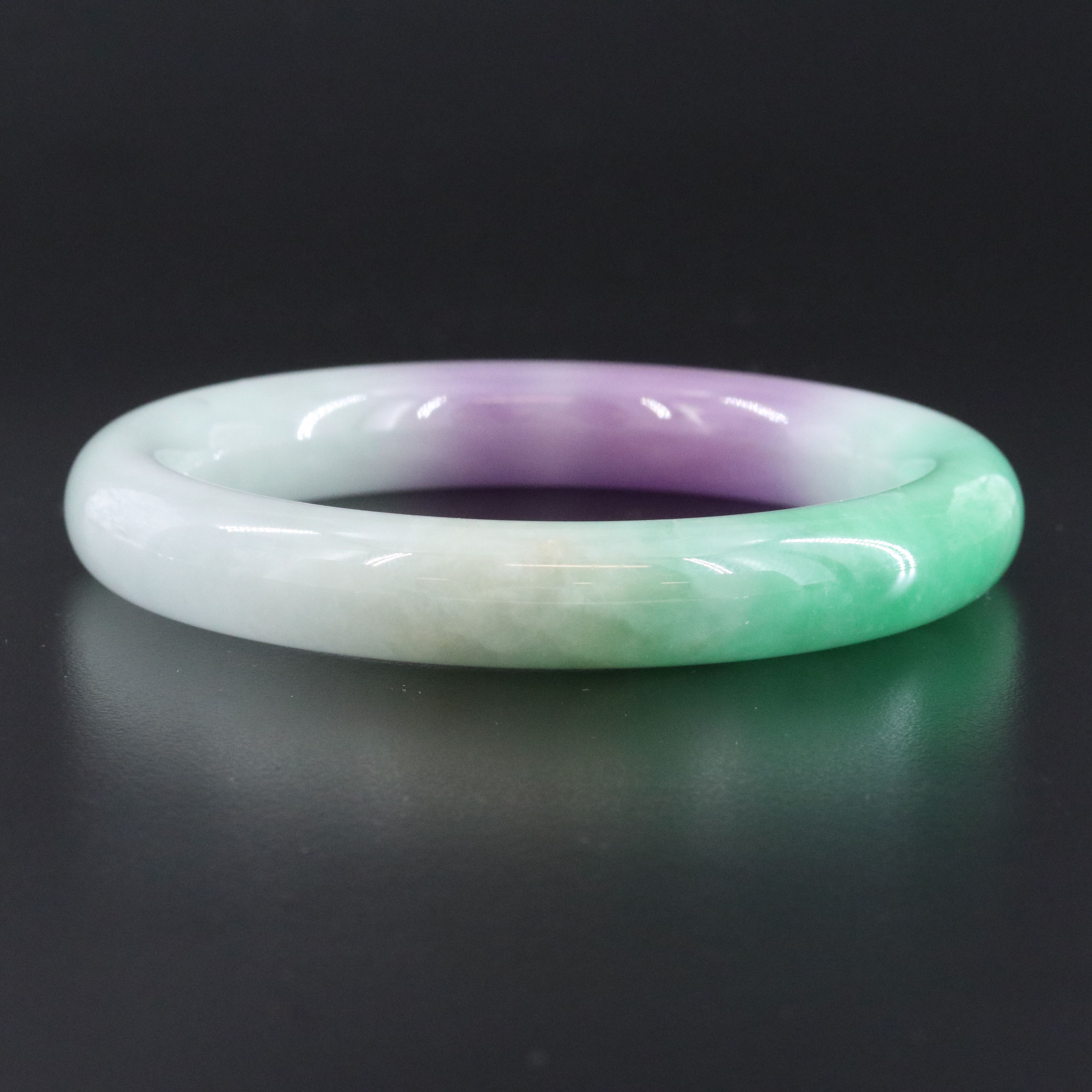 Jadeite Hololith Bangle Bracelet