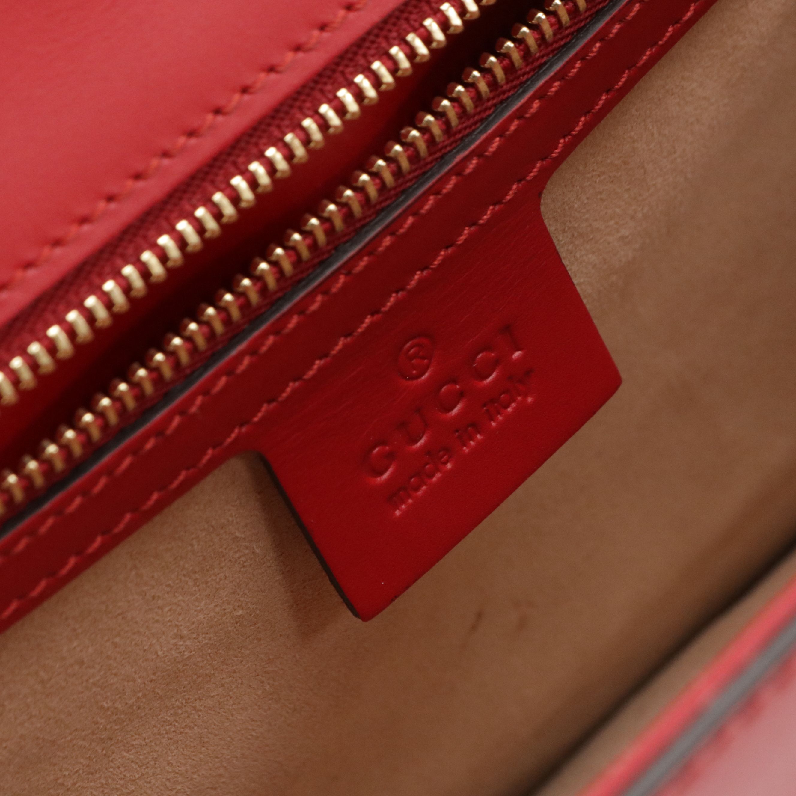 Gucci Medium Sylvie Shoulder Bag in Web Striped Red Calfskin Leather