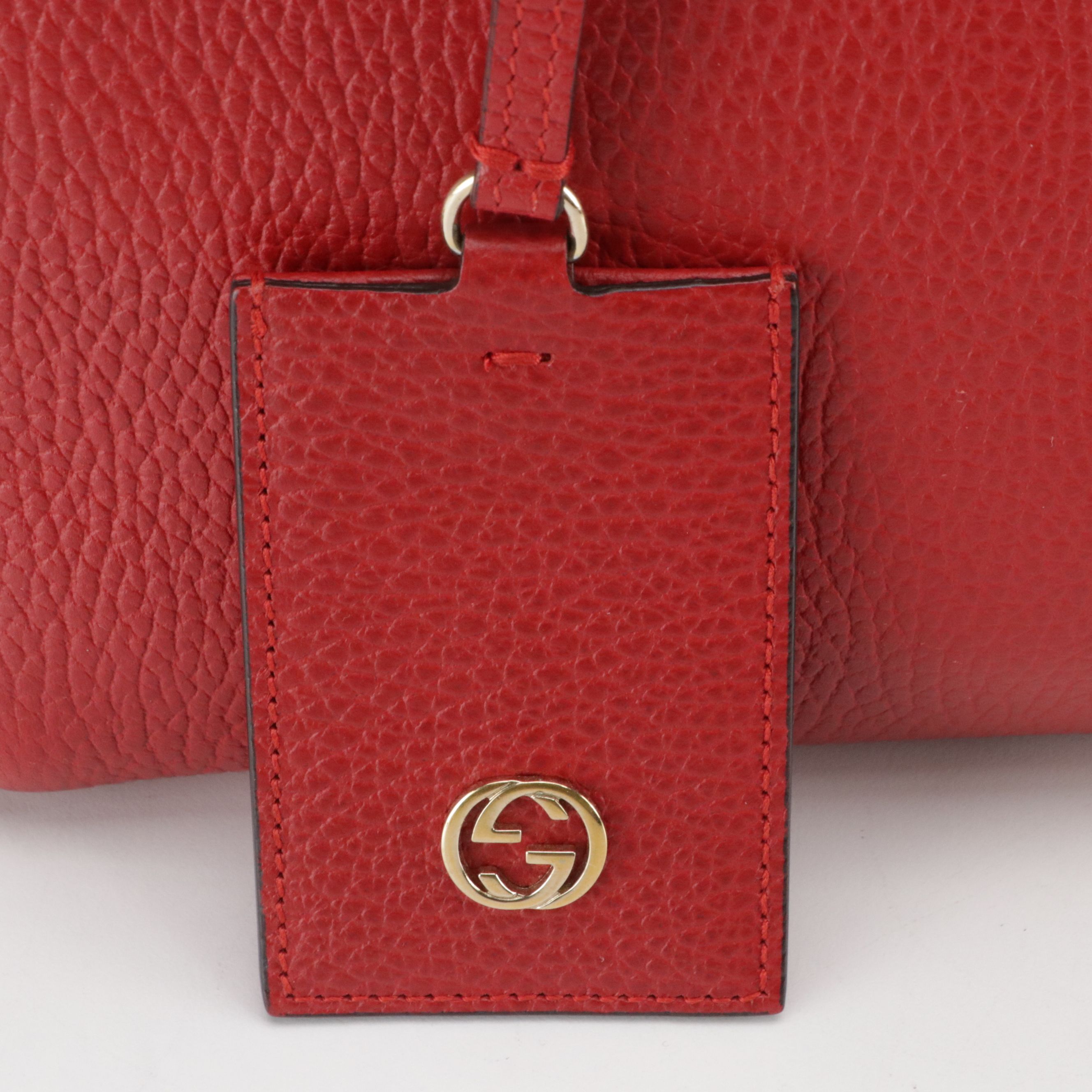 Gucci Mini Swing Two-Way Tote Bag in Red Grained Leather