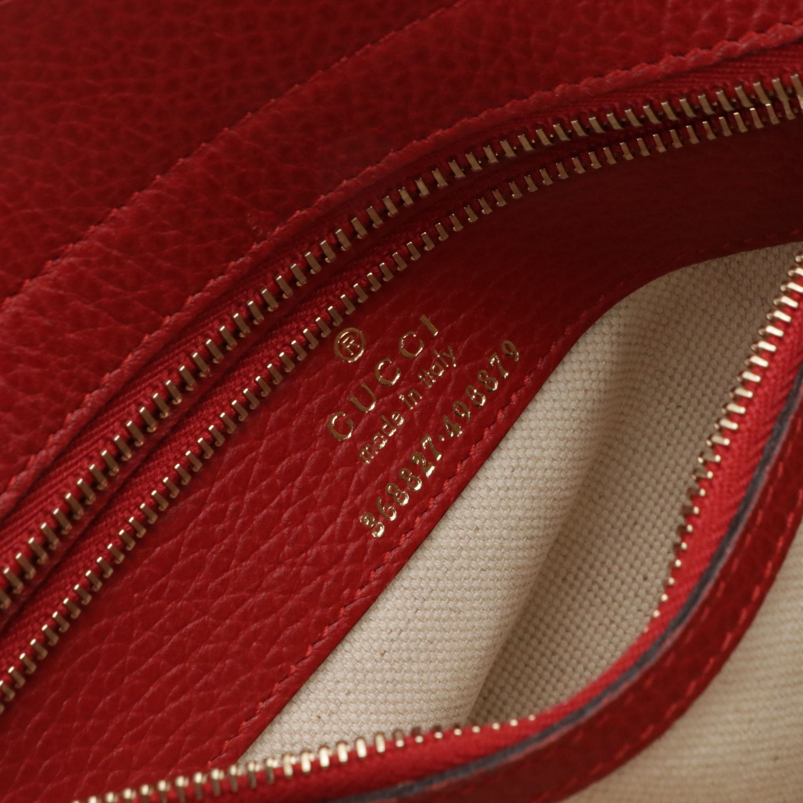 Gucci Mini Swing Two-Way Tote Bag in Red Grained Leather