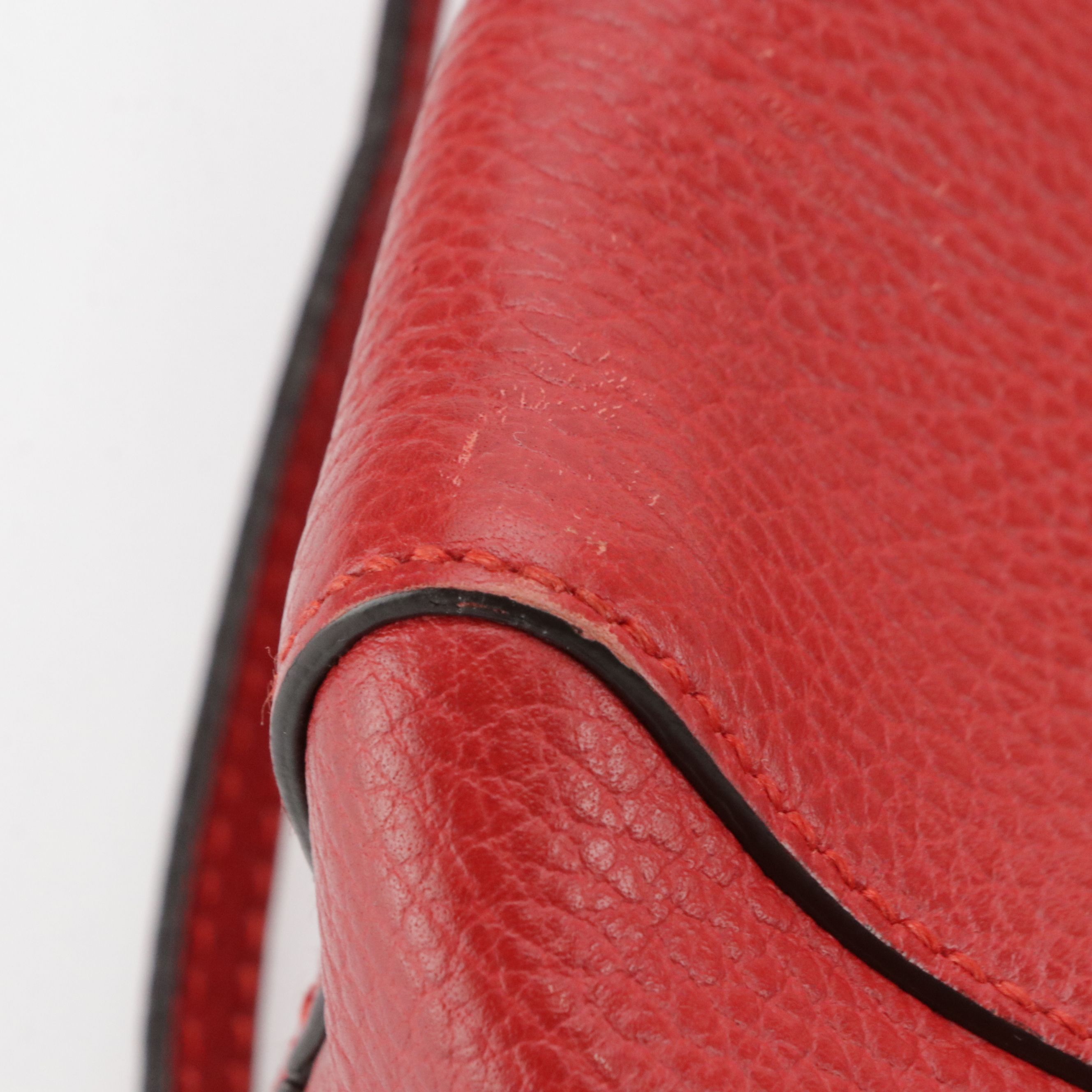 Gucci Mini Swing Two-Way Tote Bag in Red Grained Leather