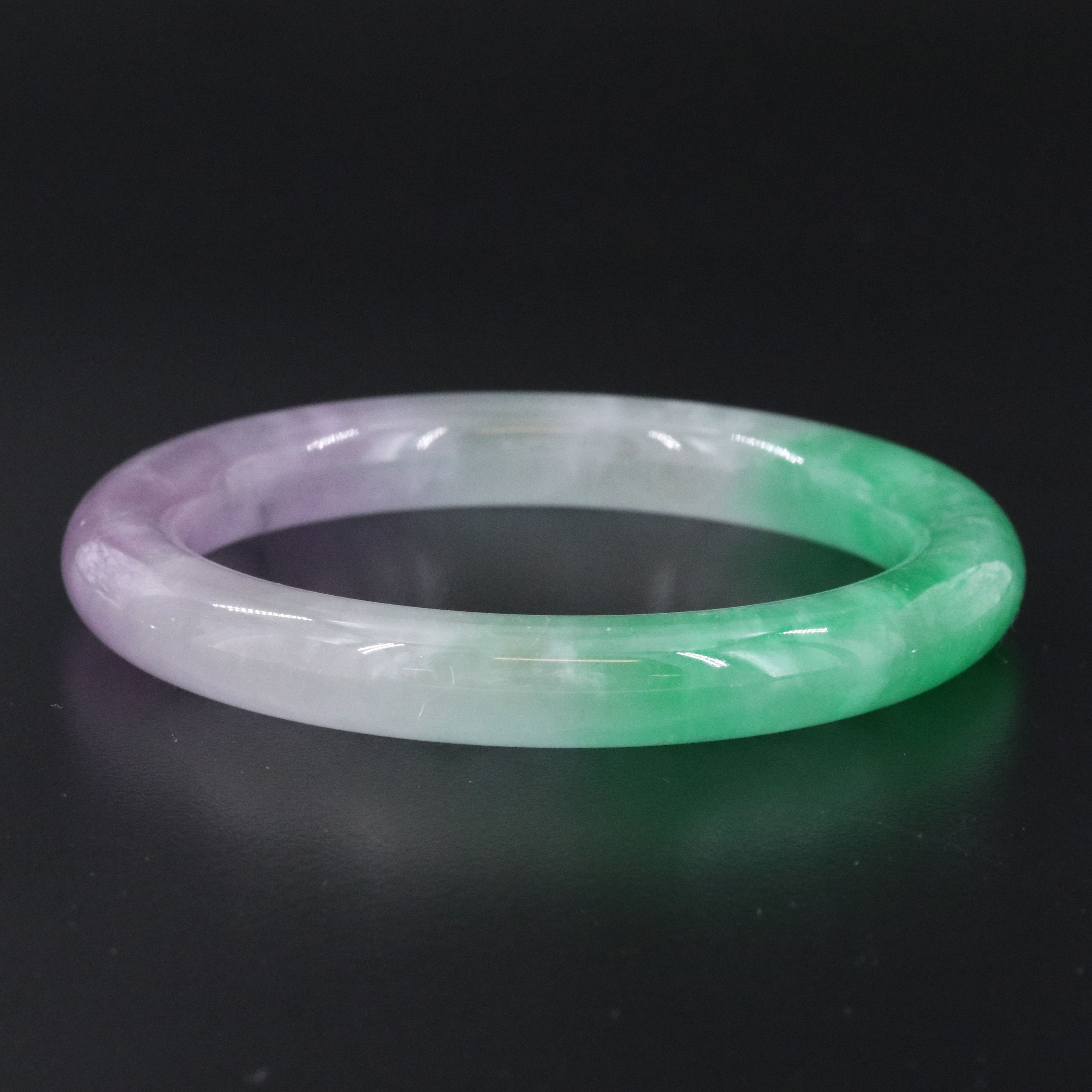 Jadeite Hololith Bangle Bracelet