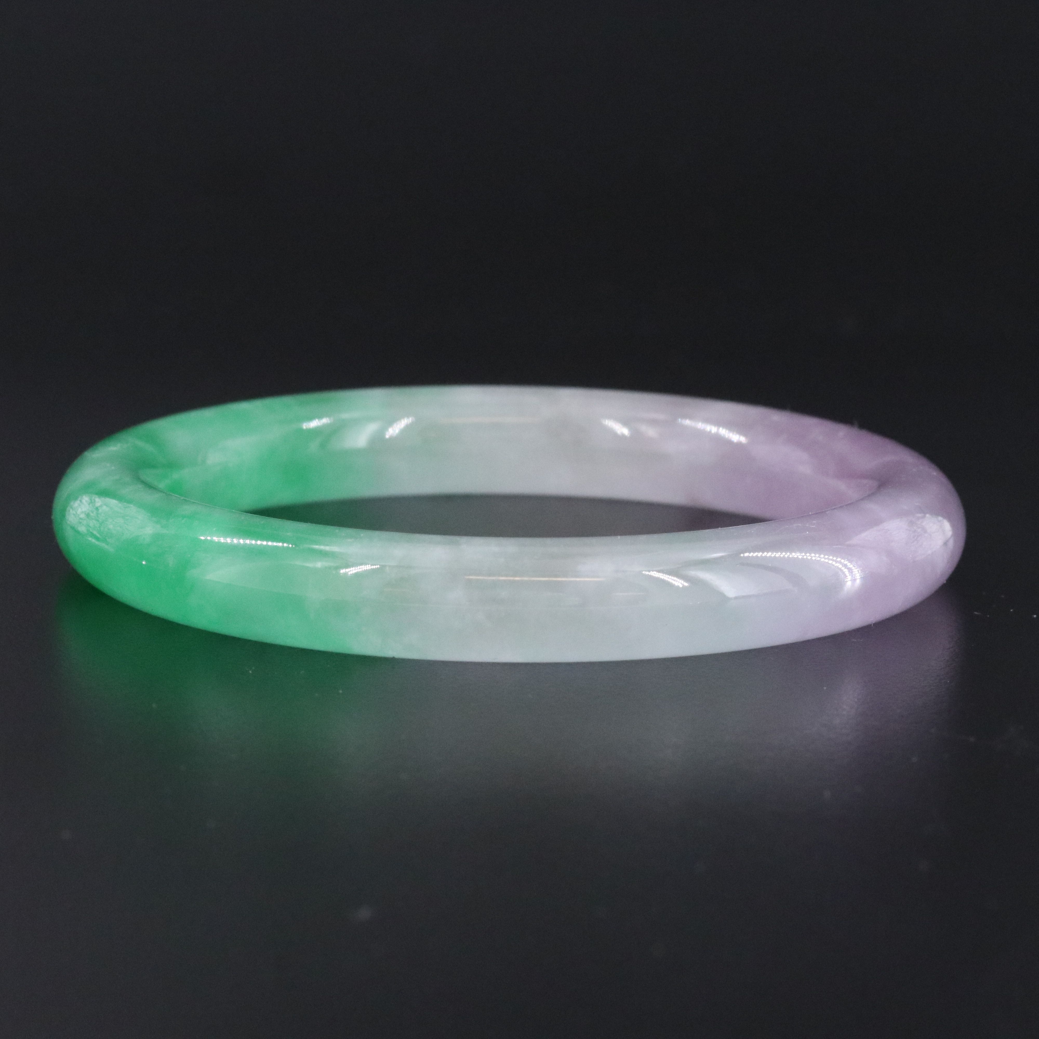 Jadeite Hololith Bangle Bracelet