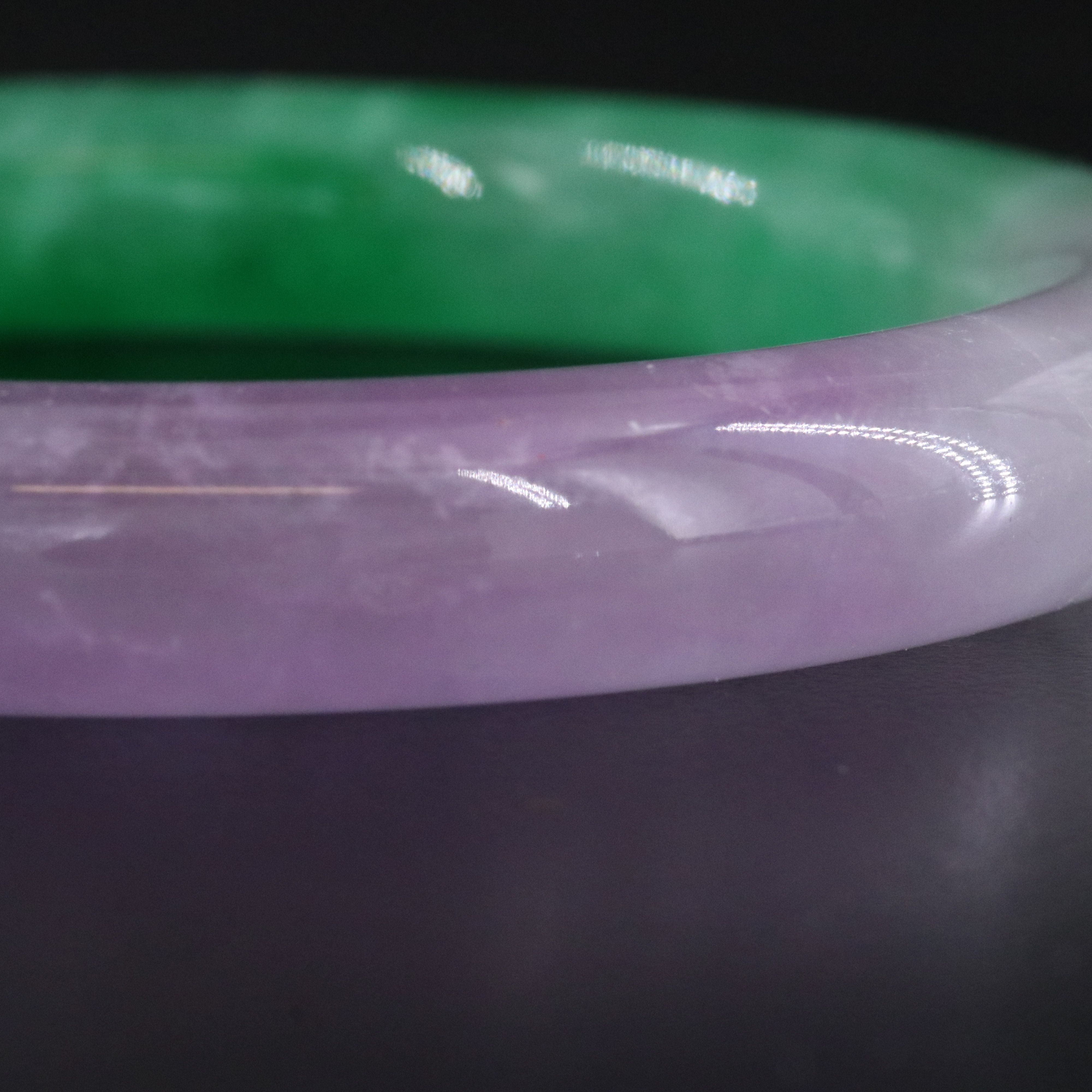 Jadeite Hololith Bangle Bracelet