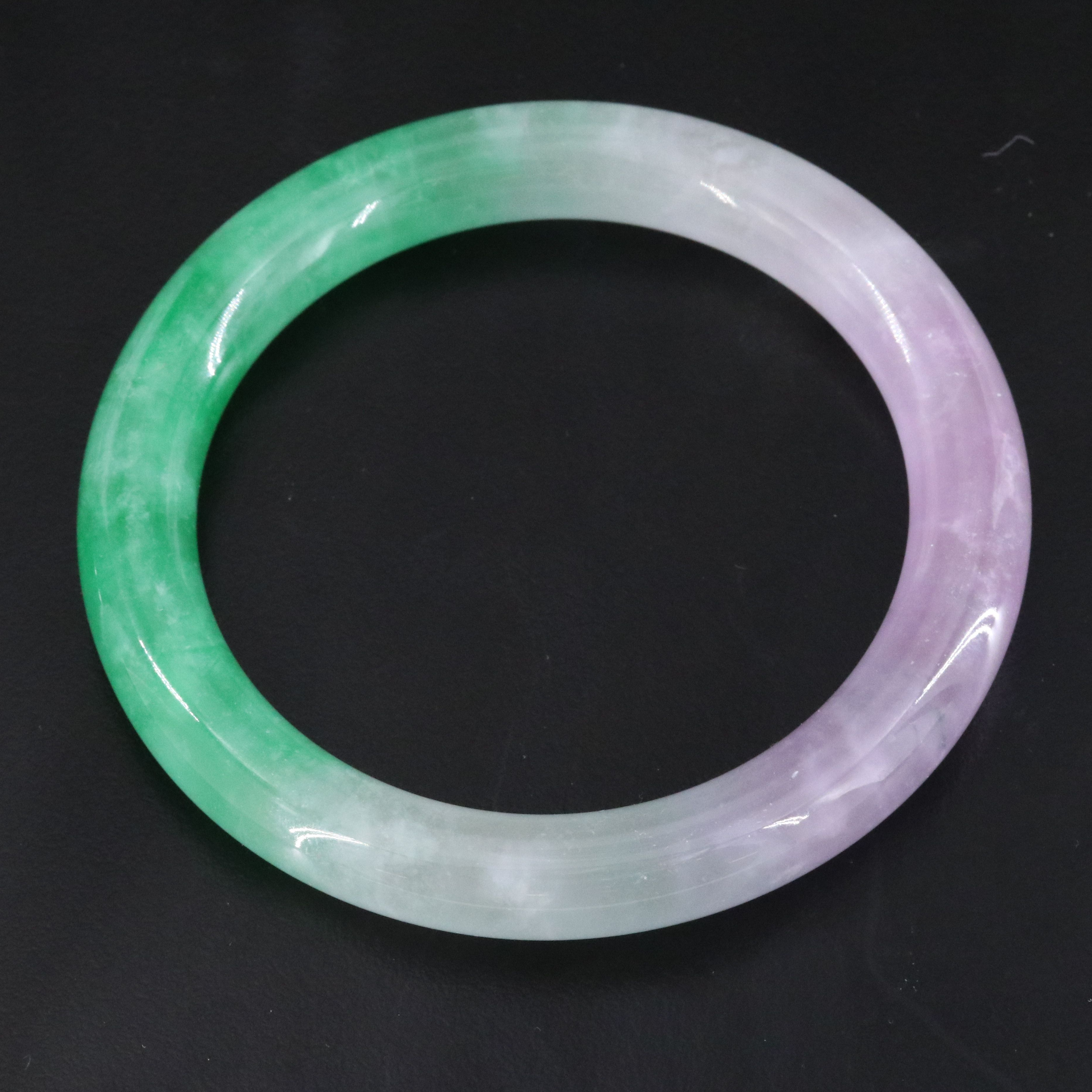 Jadeite Hololith Bangle Bracelet