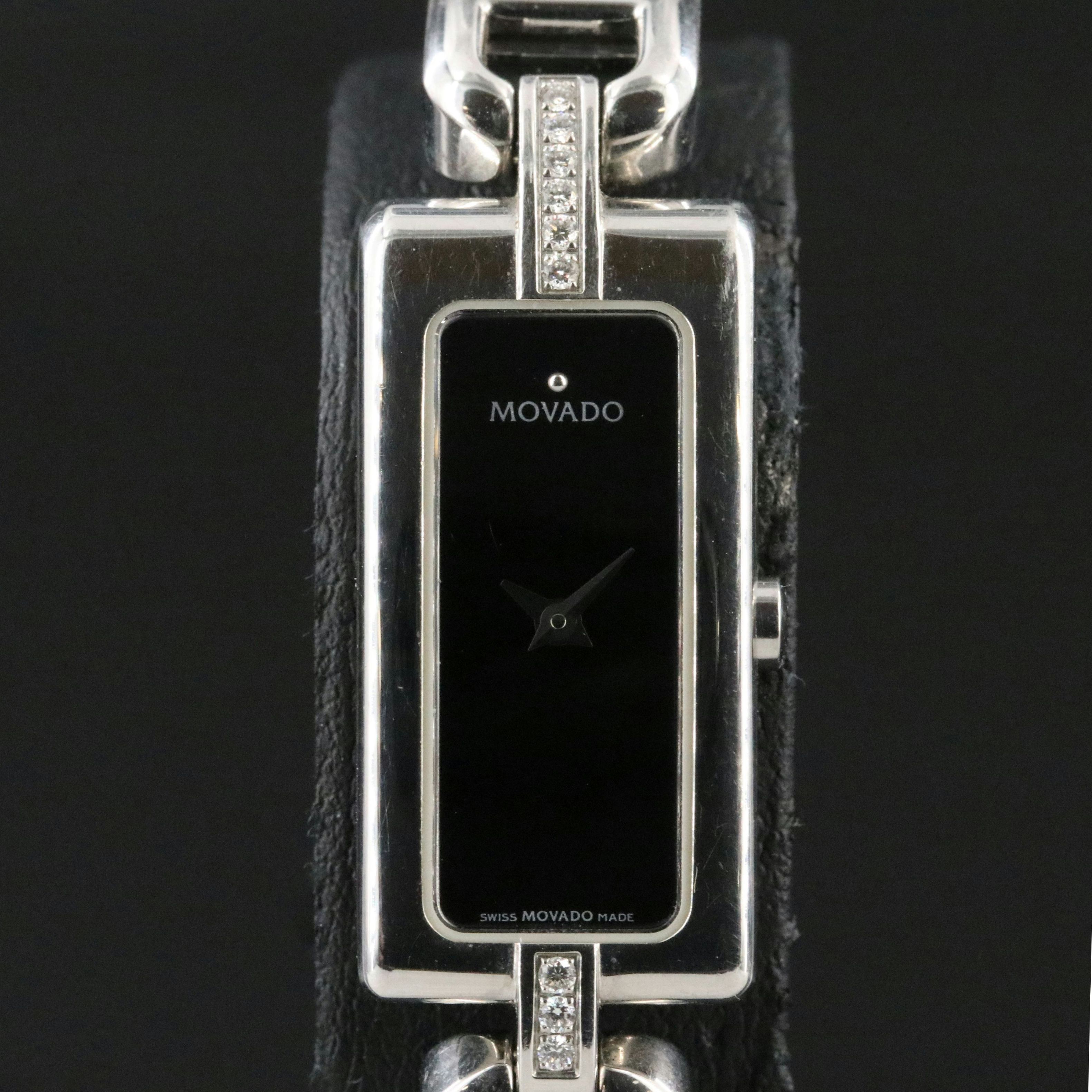 Movado Diamond Accented Steel Quartz Watch 84H51410S