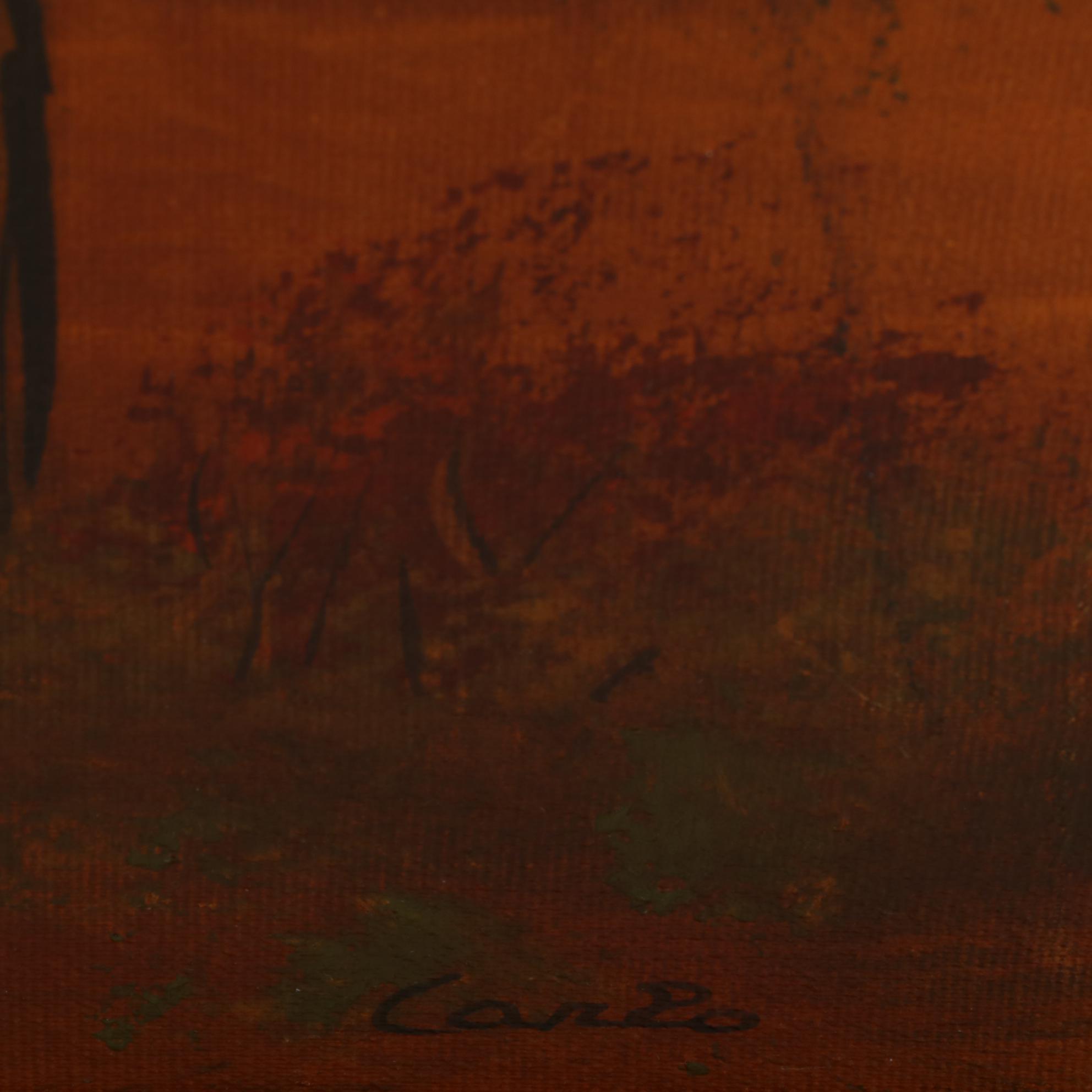 Carso Pastoral Landscape Oil Painting, 1965