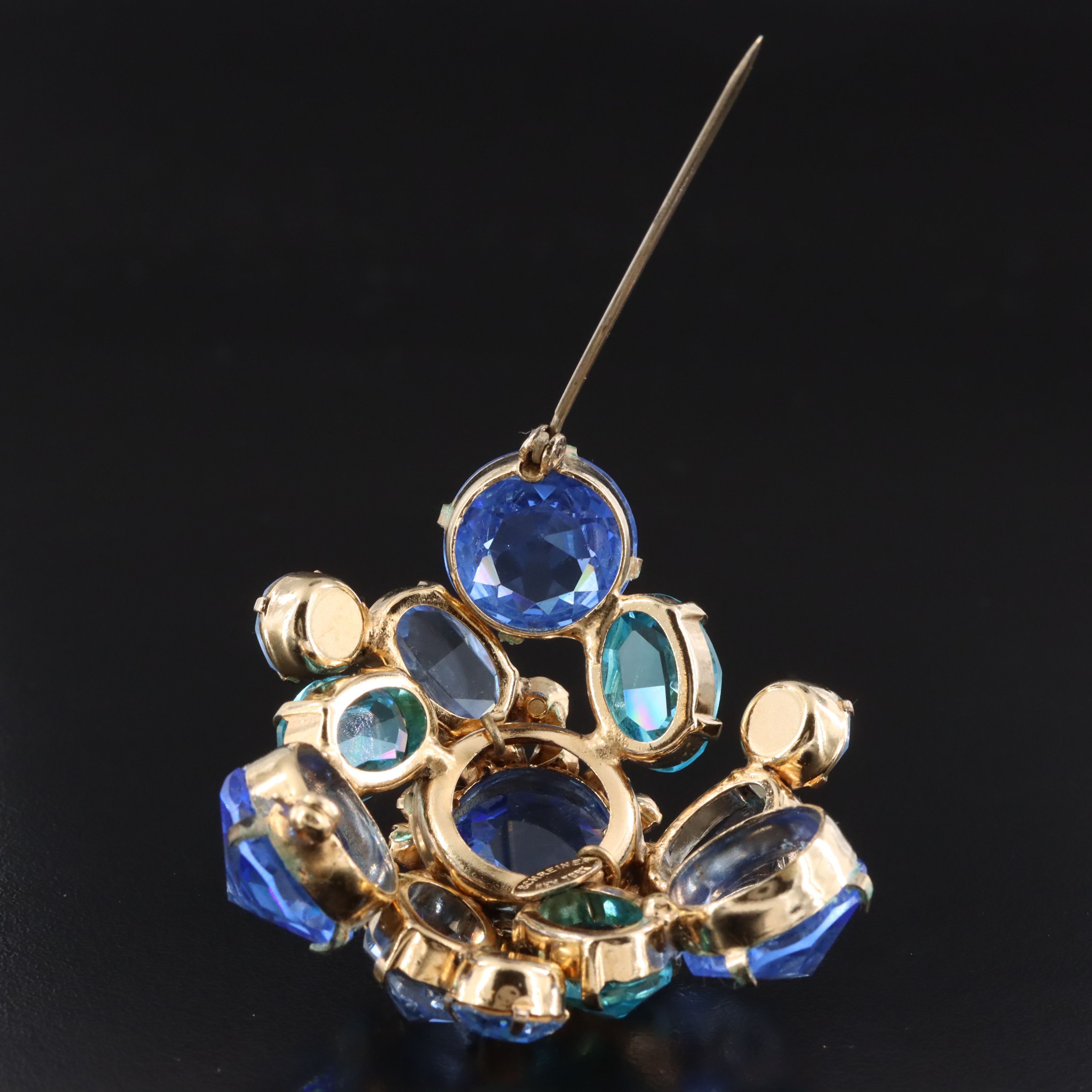 Schreiner Crystal Glass and Rhinestone Brooch, c. 1955