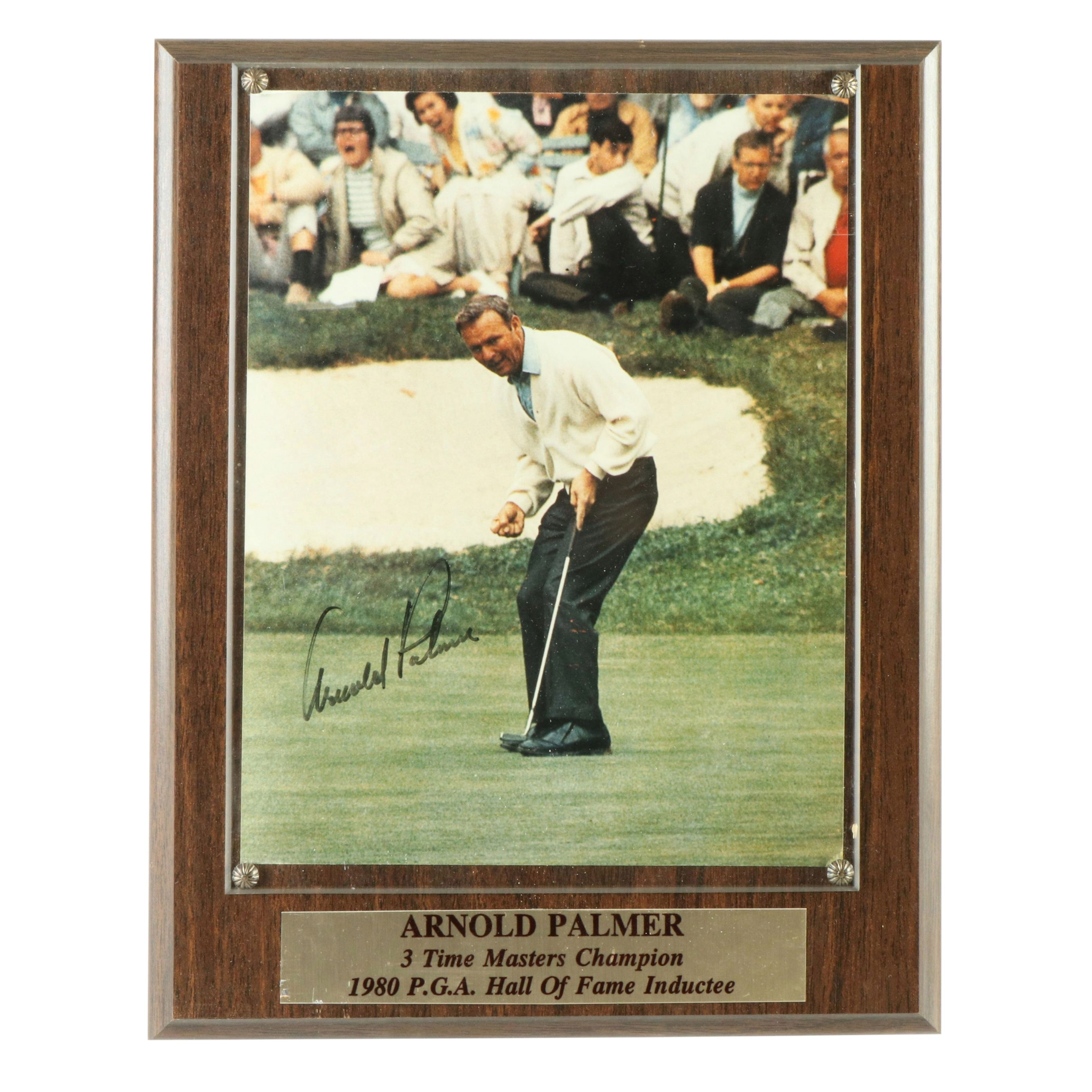 Arnold Palmer Signed Golf Print with Display