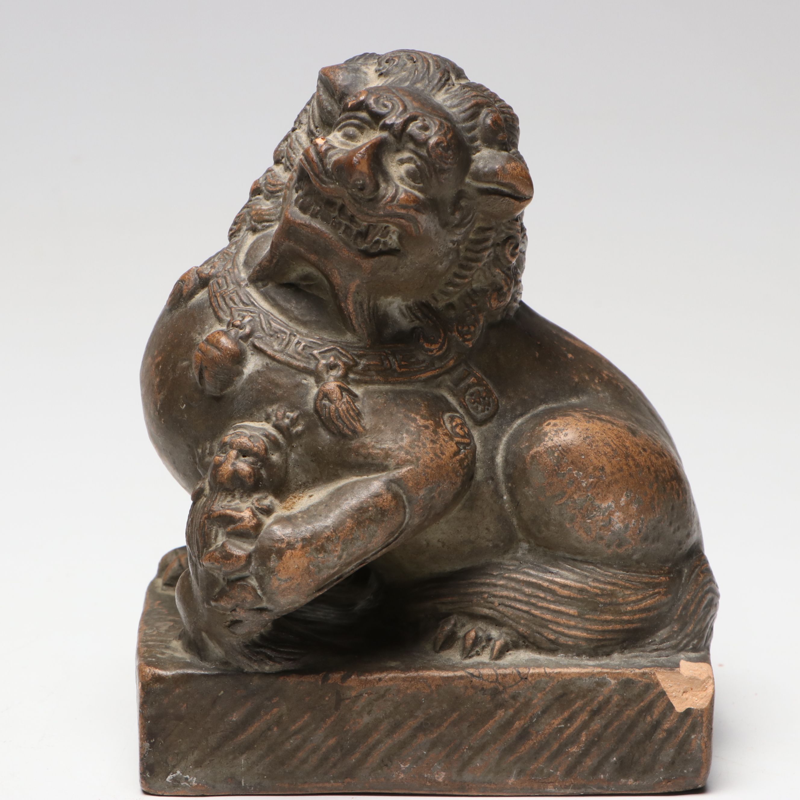 Bronze Finish Guardian Dog, Artist Signed Figurine, and Native American Décor