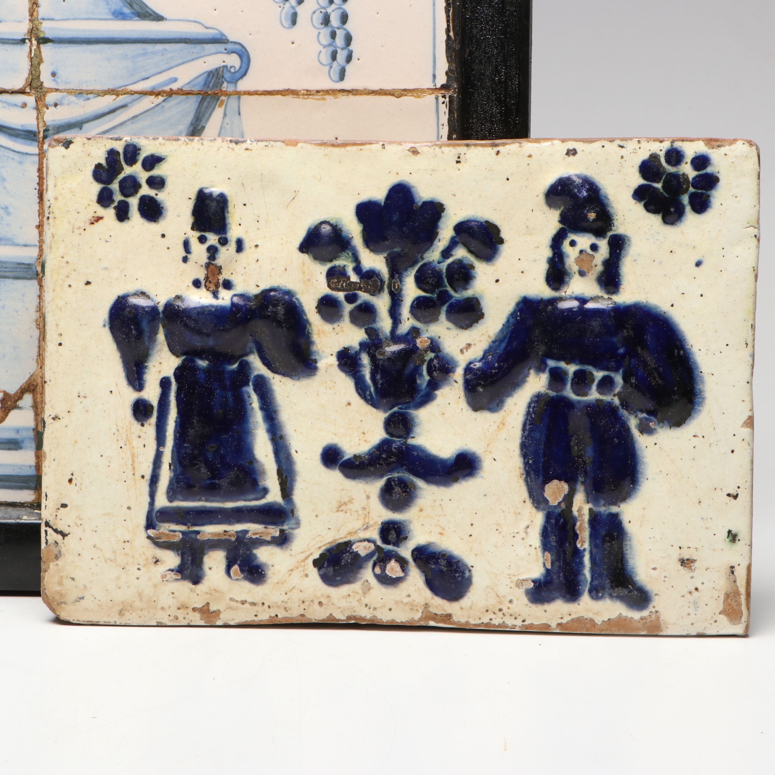 Decorative Blue on White Tiles